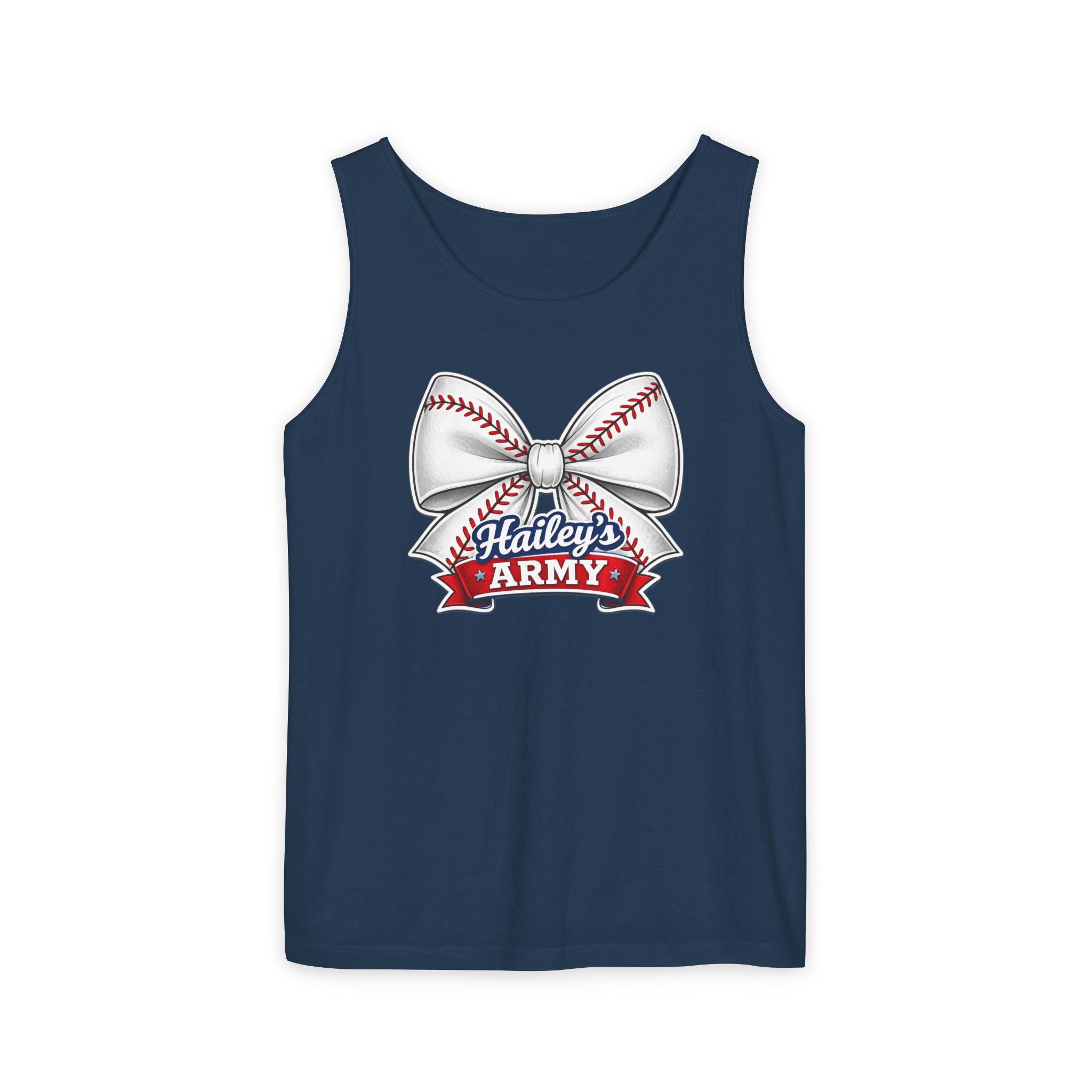 Hailey's Army Baseball Bow Tank Top