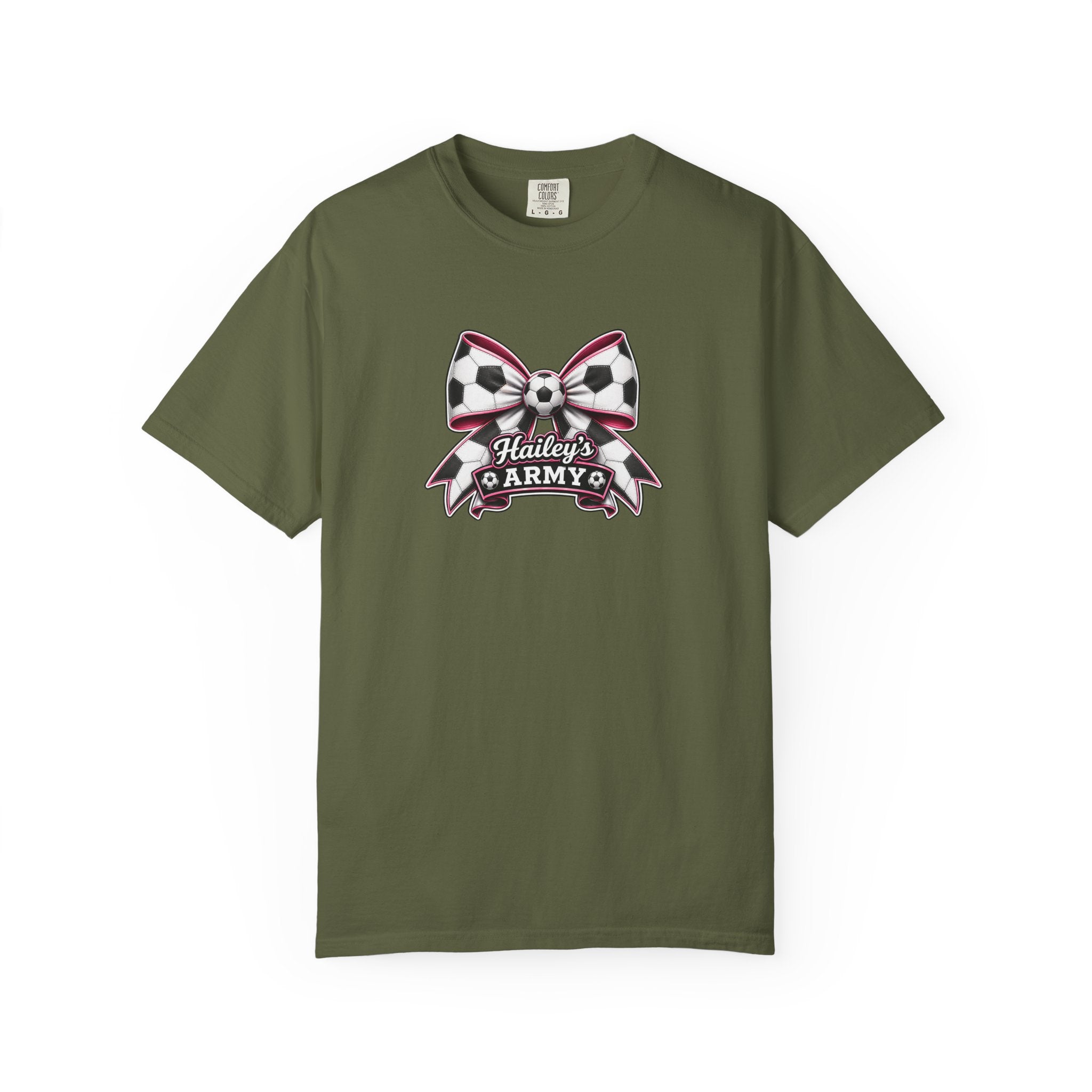 Hailey's Army Soccer Bow Tee