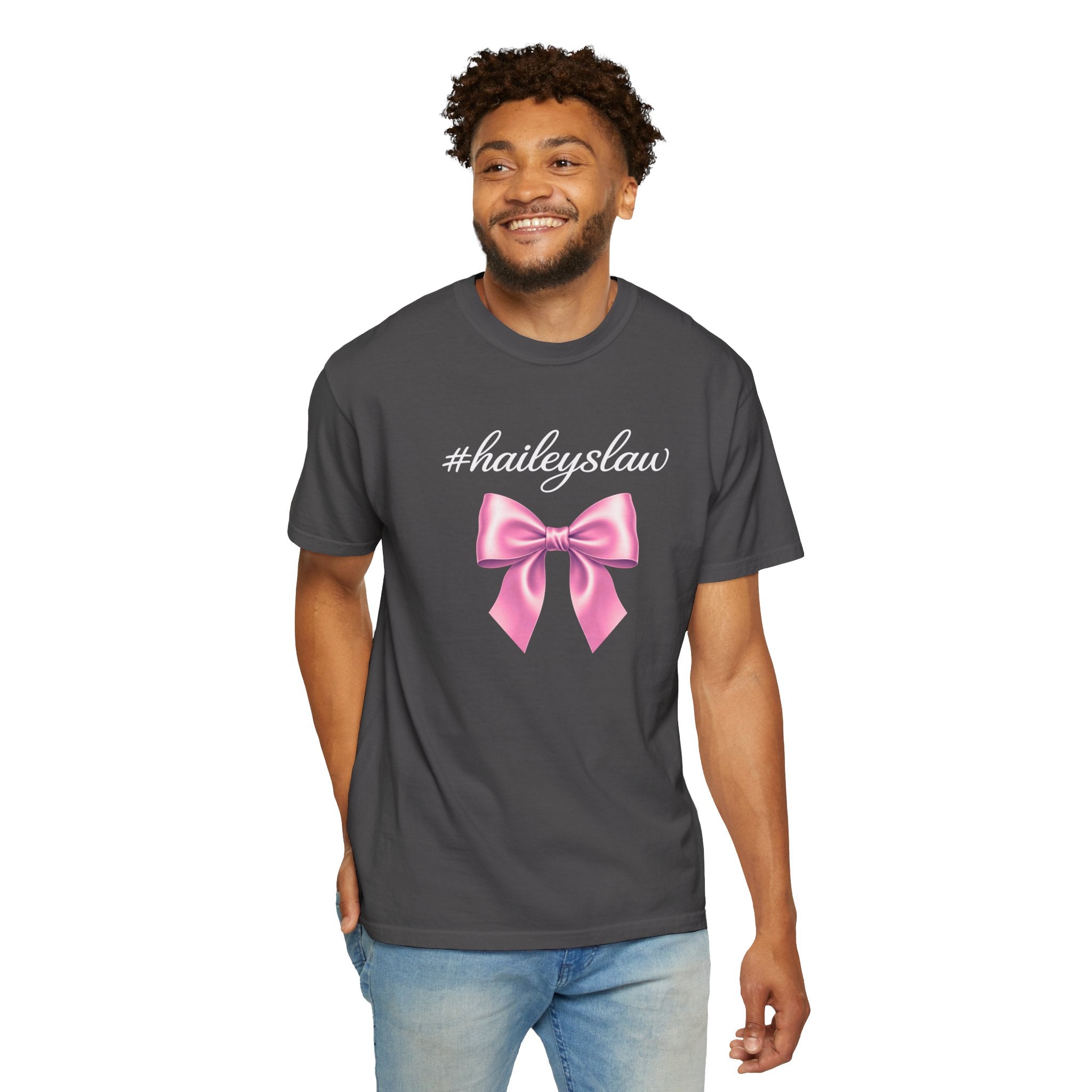 Hailey's Law Pink Bow Tee