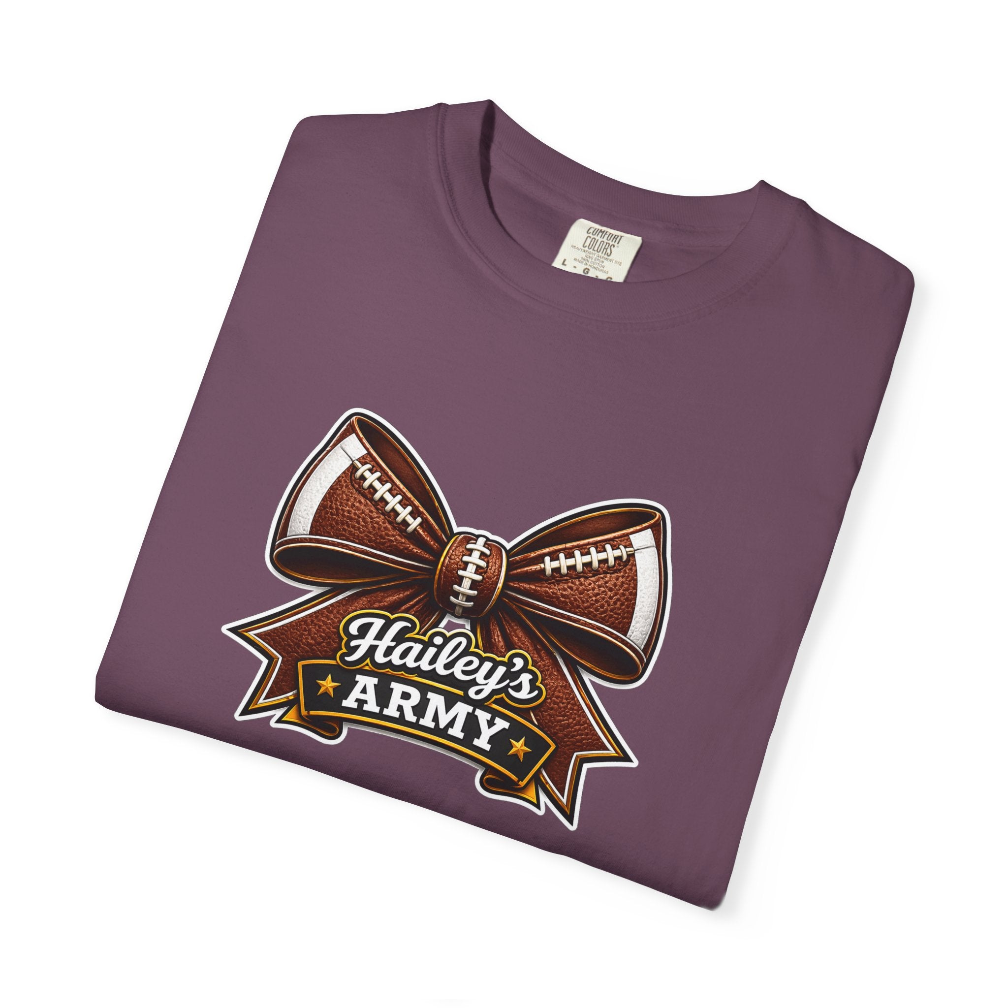 Hailey's Army Football Bow Tee