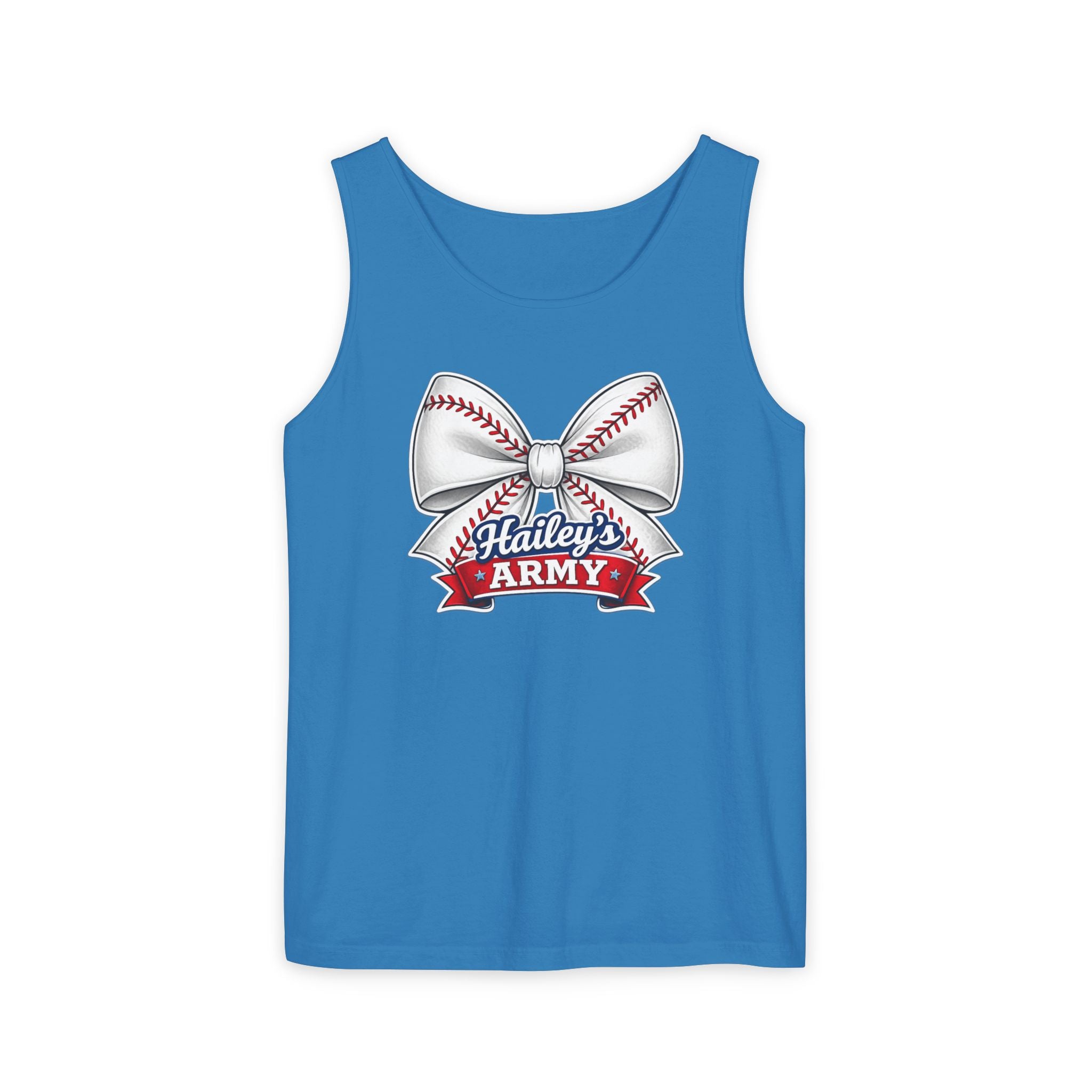 Hailey's Army Baseball Bow Tank Top