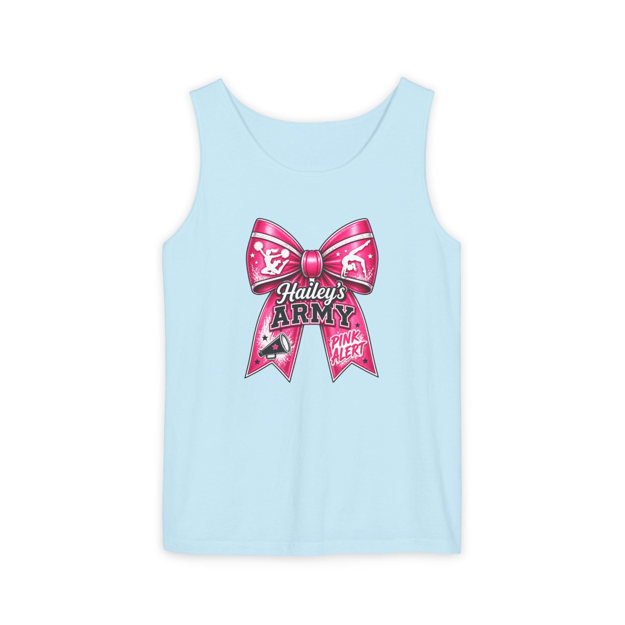Hailey's Army Cheer/Gymnastics Bow Tank Top