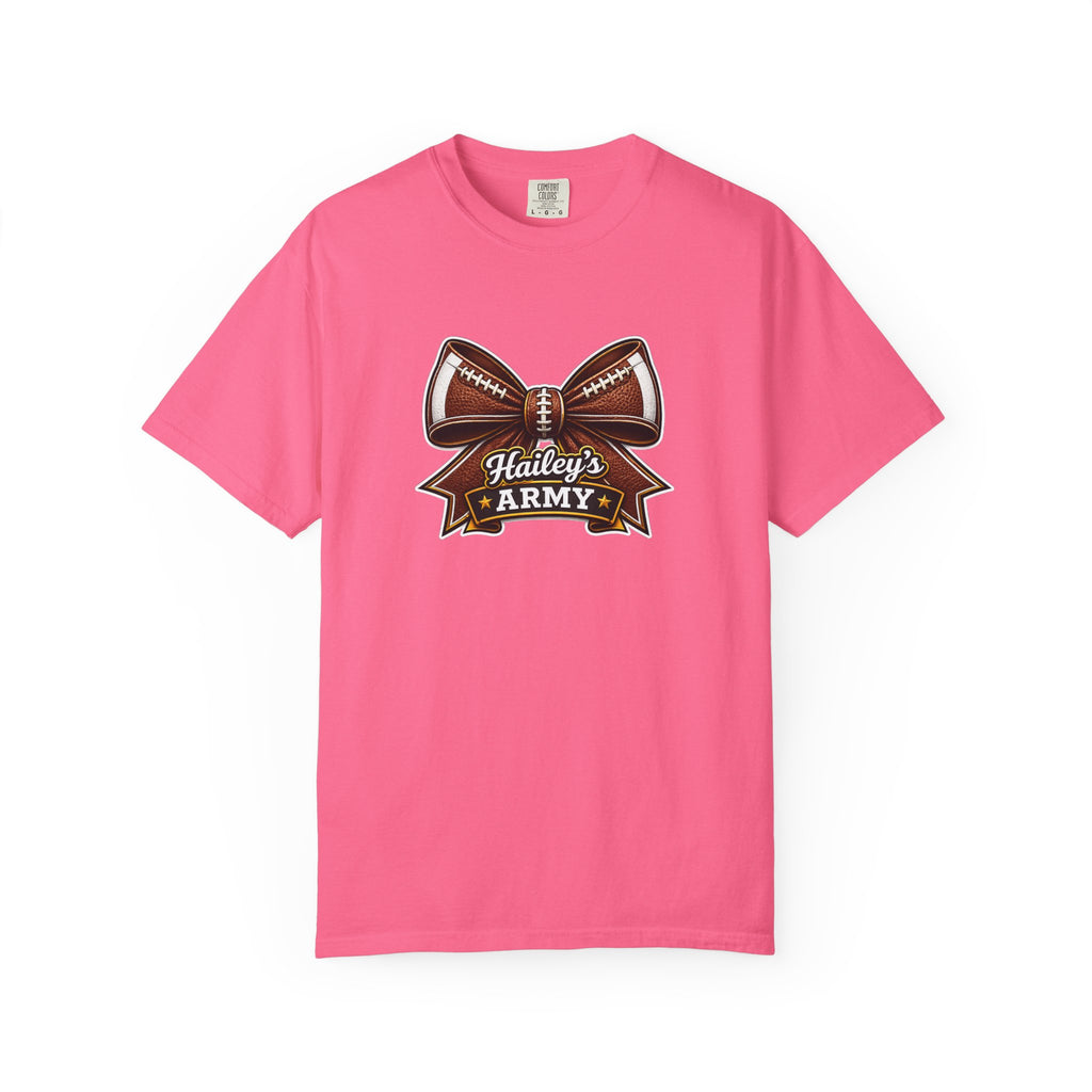 Hailey's Army Football Bow Tee