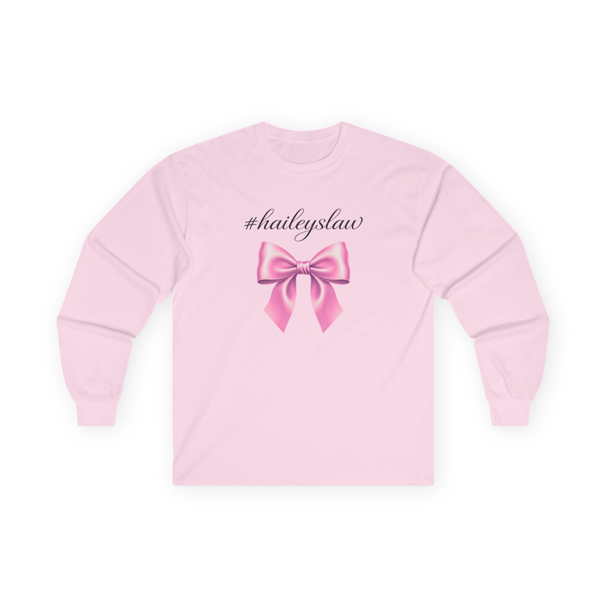 Hailey's Law Pink Bow Long Sleeve Tee