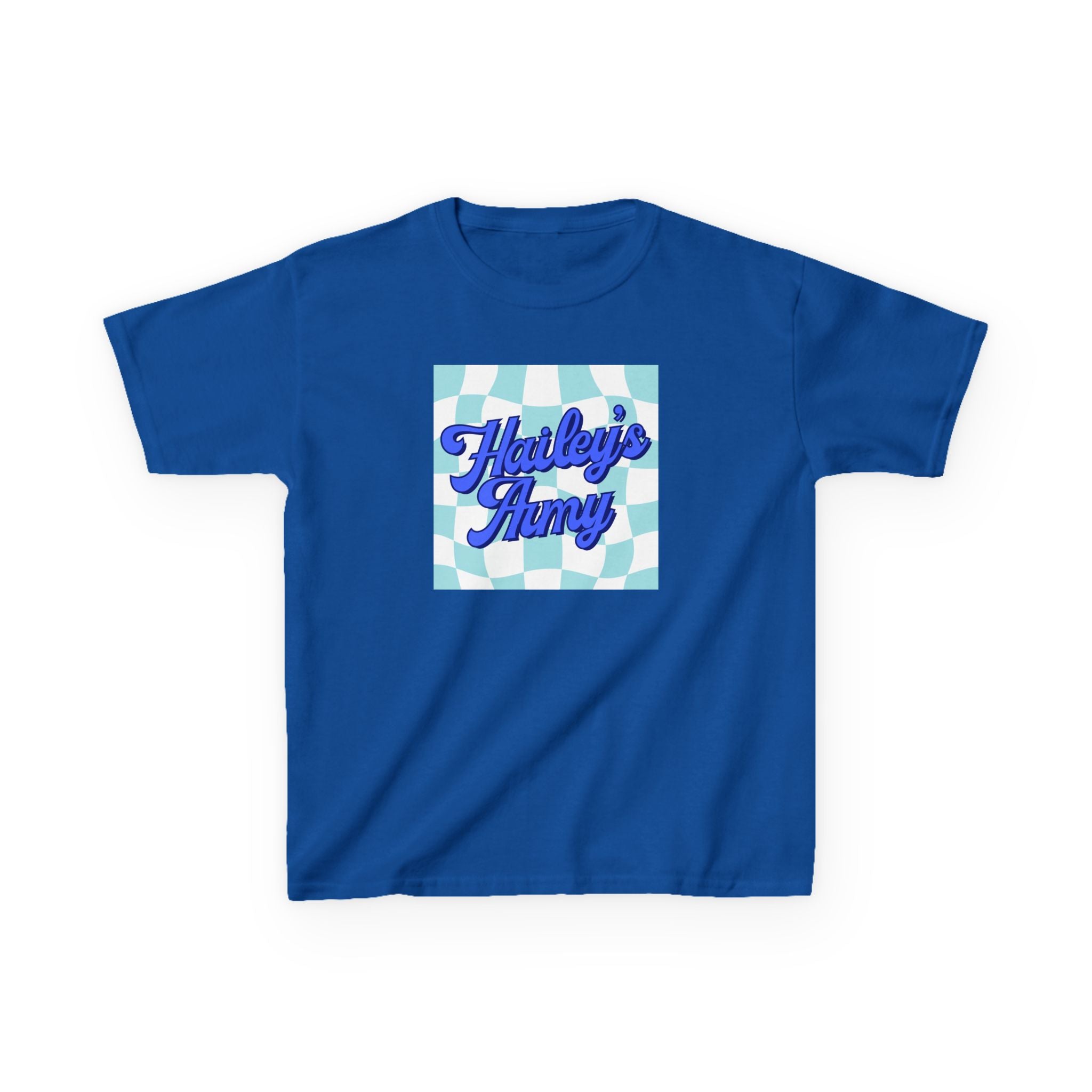Hailey's Army Blue Retro Checkerboard Tee - YOUTH