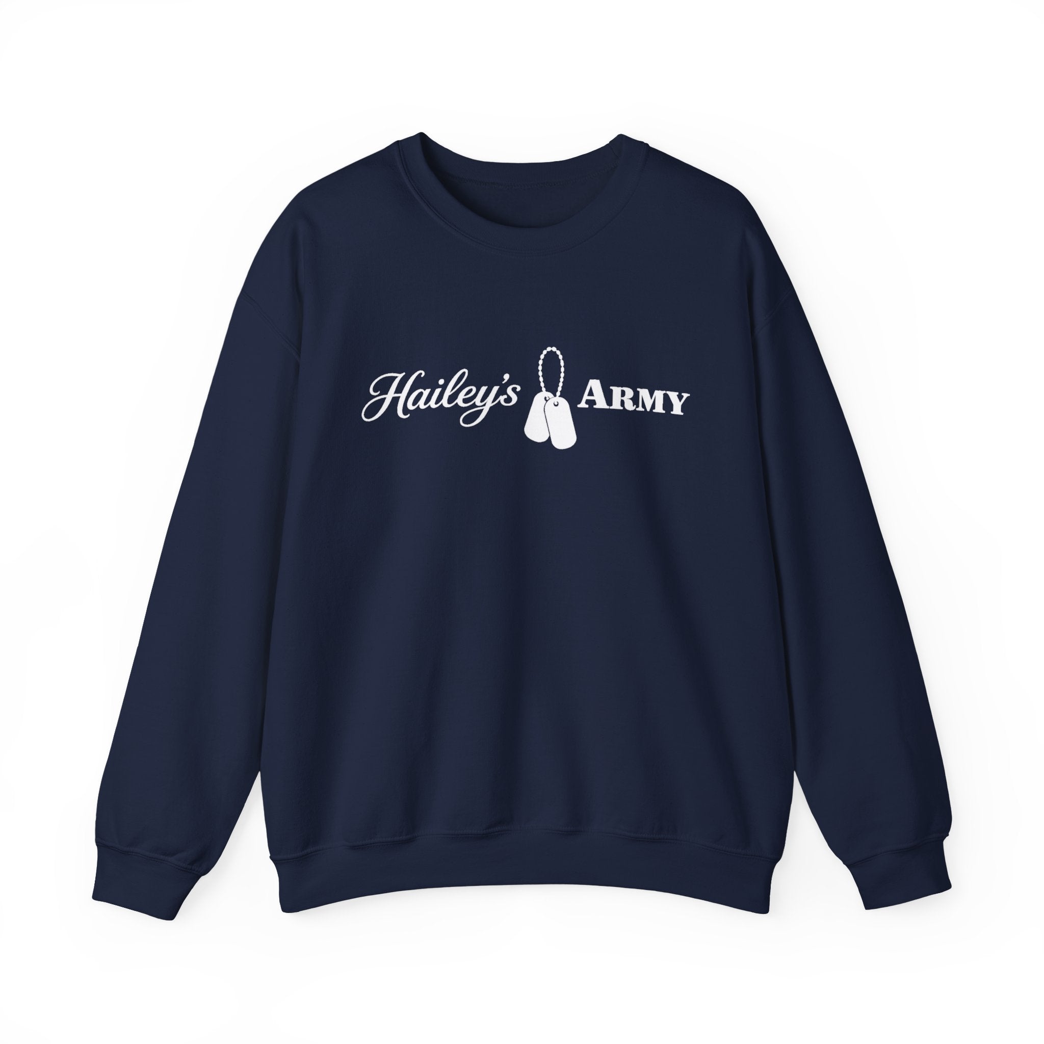 Hailey’s Army Dog Tag Crewneck Sweatshirt