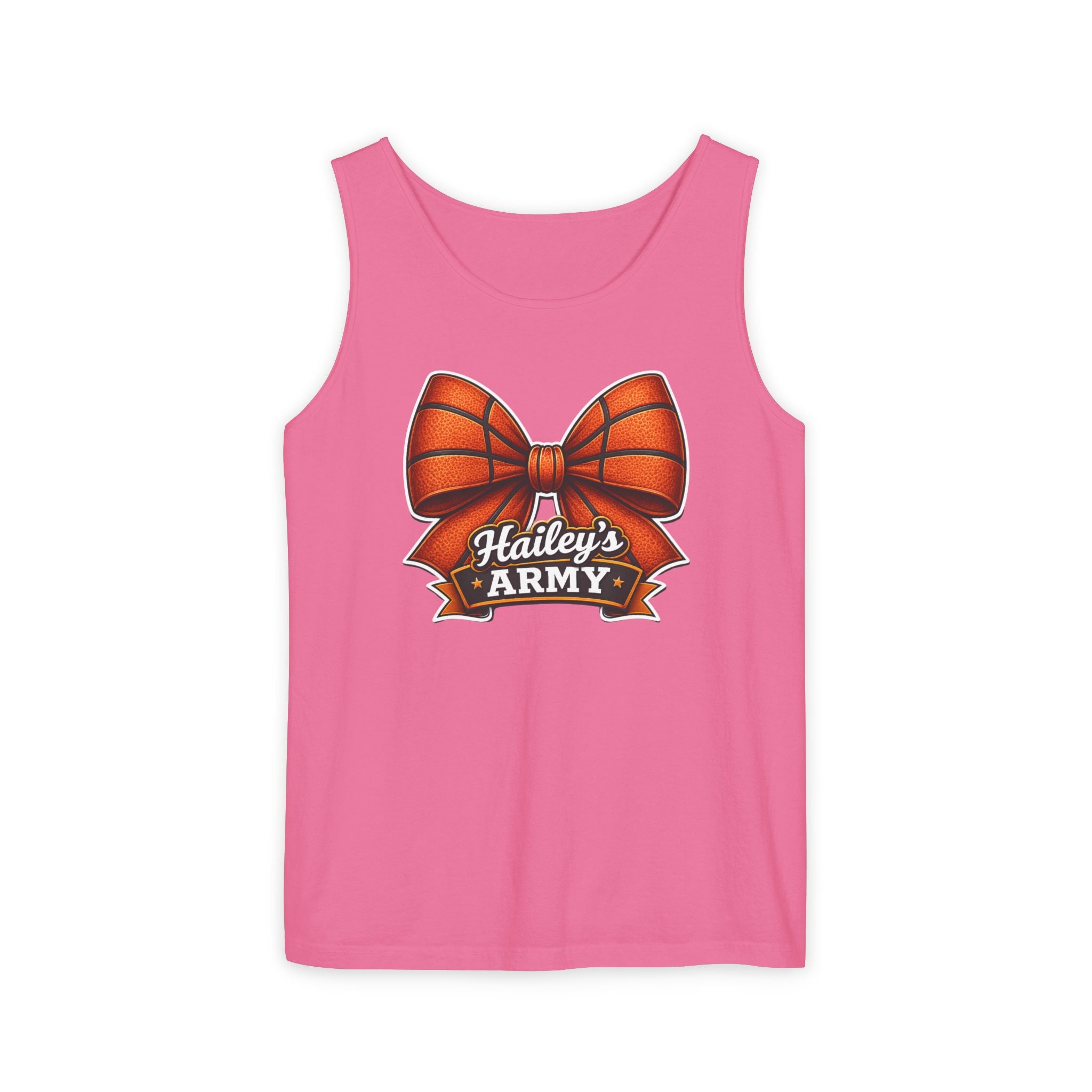 Hailey's Army Basketball Bow Tank