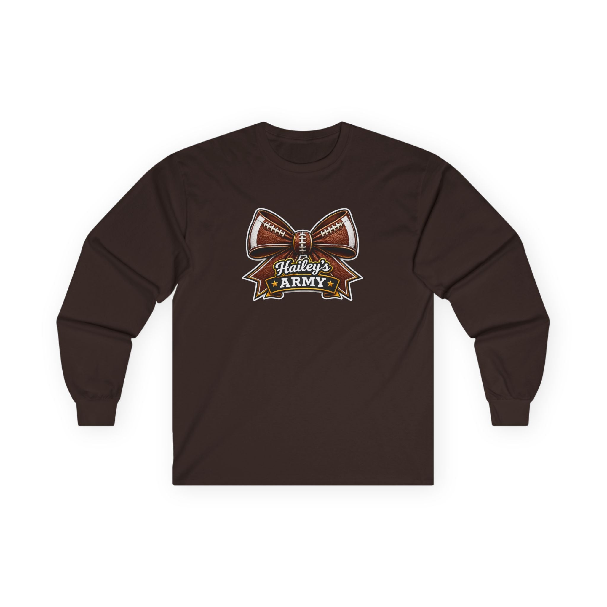 Hailey's Army Football Bow Long Sleeve Tee
