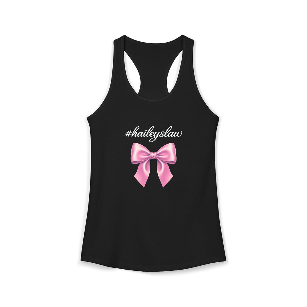 Hailey's Law Pink Bow Racerback Tank