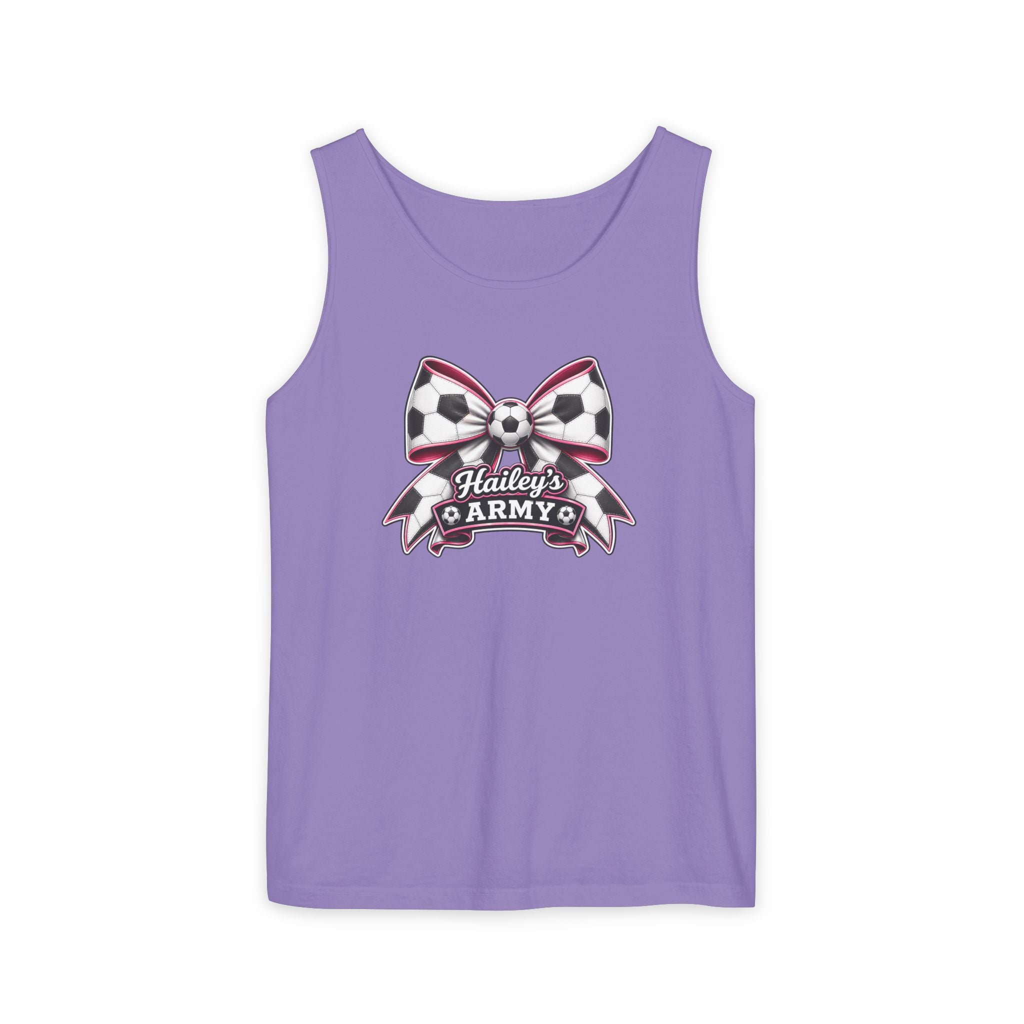 Hailey's Army Soccer Bow Tank