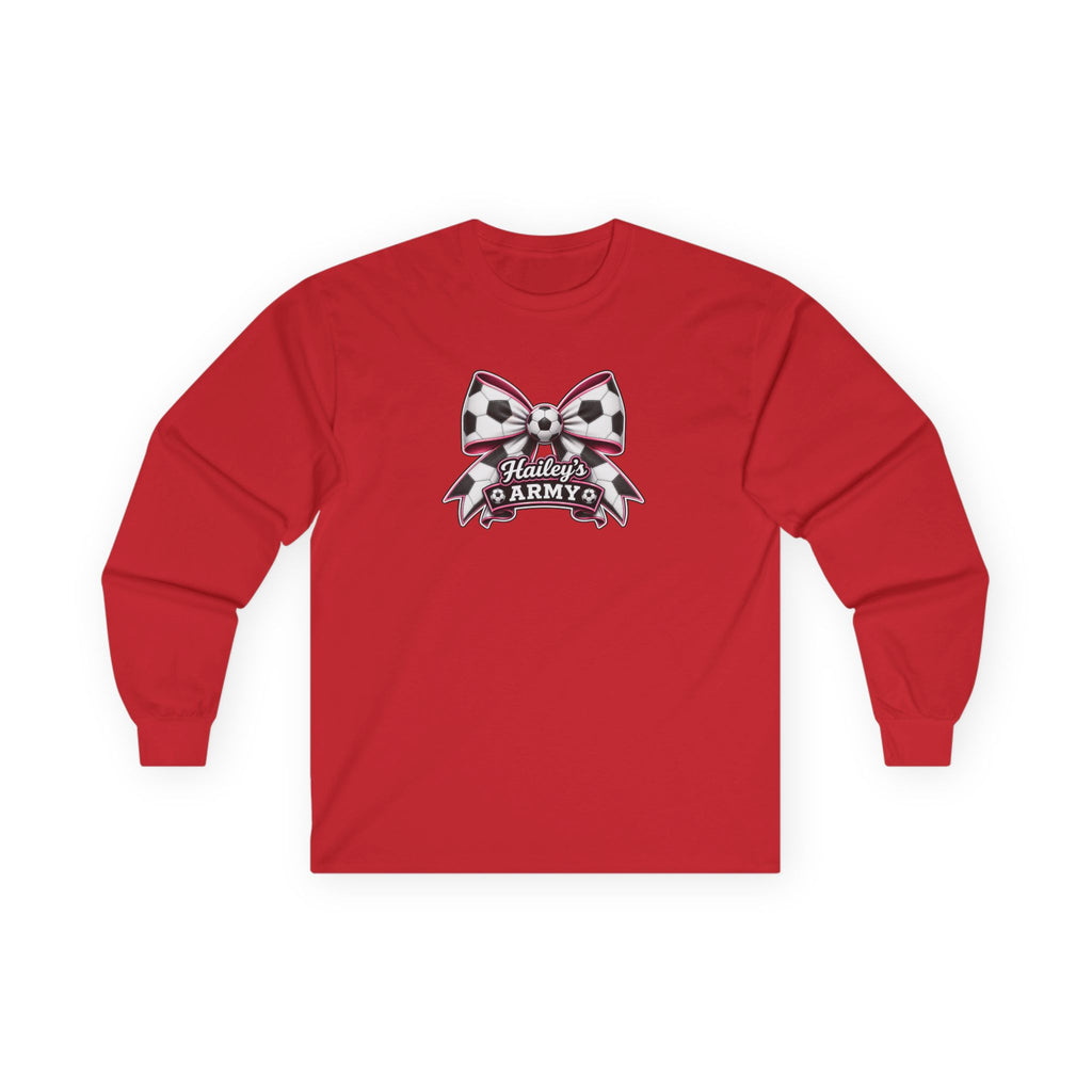 Hailey's Army Soccer Bow Long Sleeve Tee