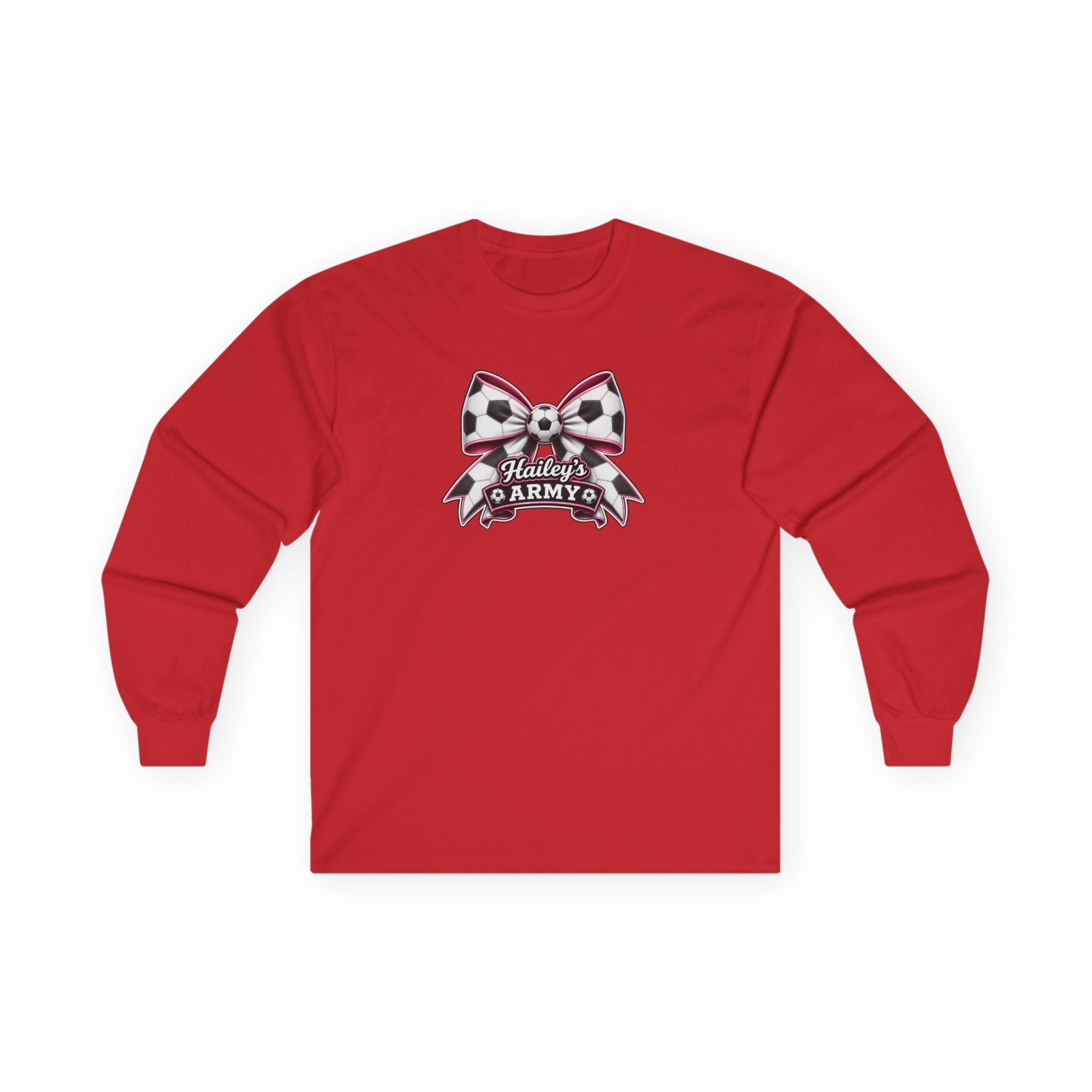 Hailey's Army Soccer Bow Long Sleeve Tee