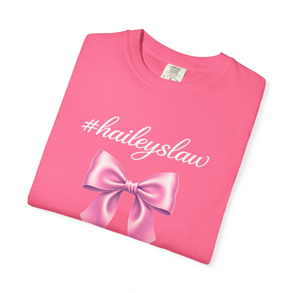Hailey's Law Pink Bow Tee