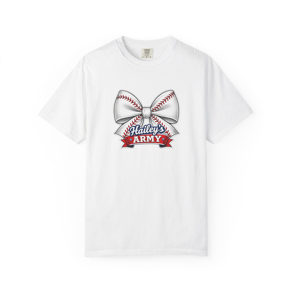 Hailey's Army Baseball Bow Tee