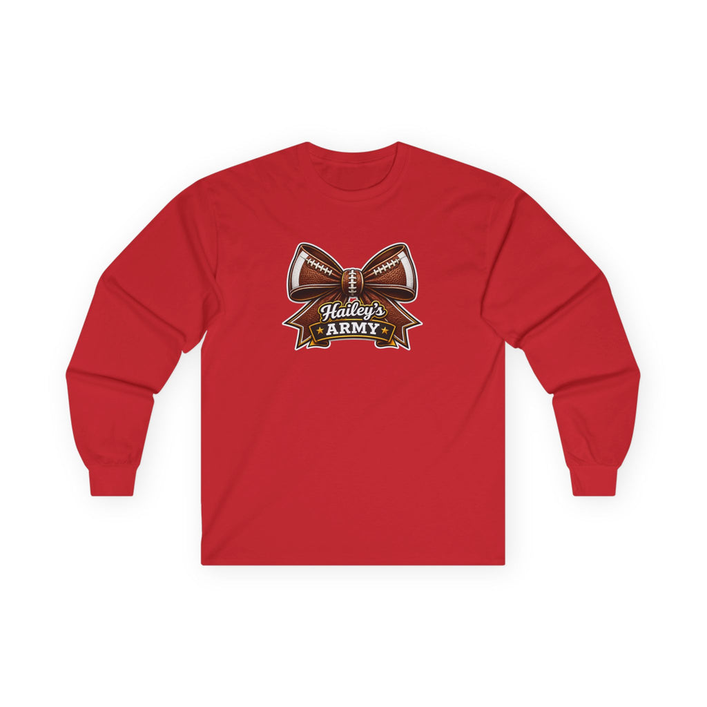 Hailey's Army Football Bow Long Sleeve Tee