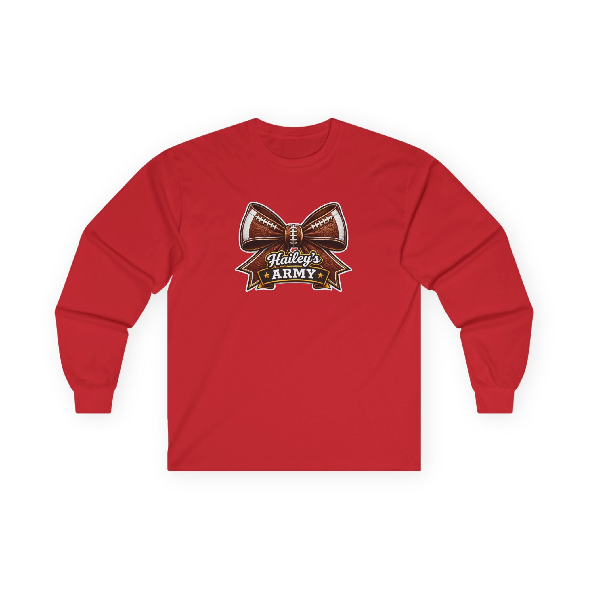 Hailey's Army Football Bow Long Sleeve Tee