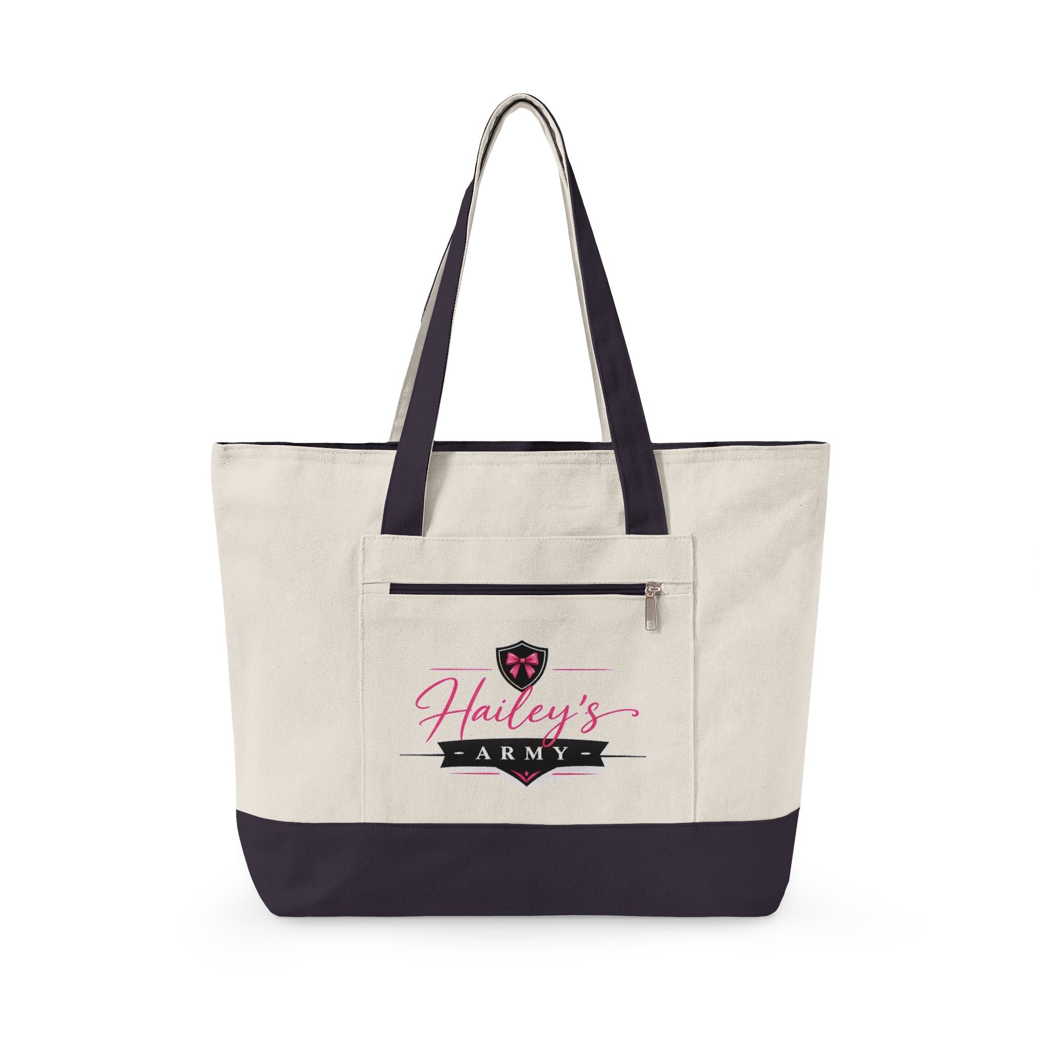 Hailey's Army Zippered Canvas Tote - QR Petition