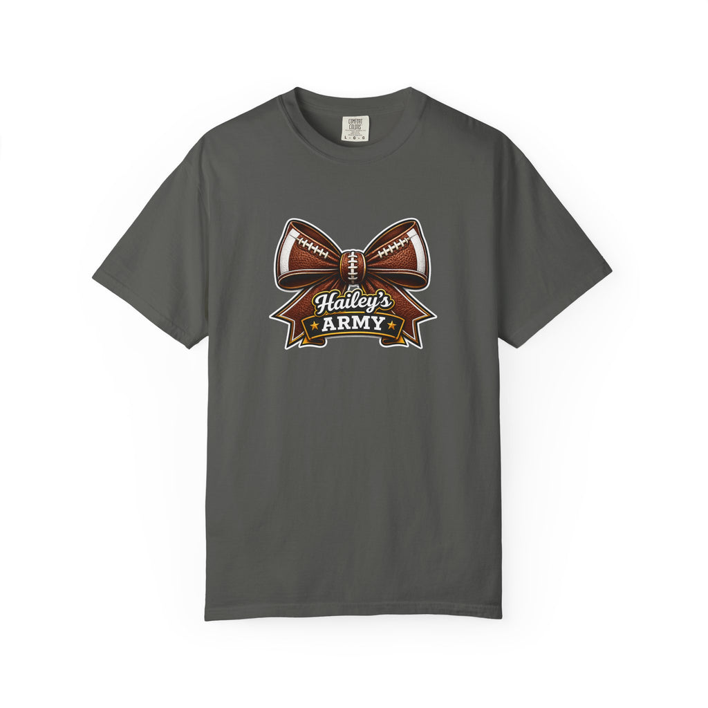 Hailey's Army Football Bow Tee