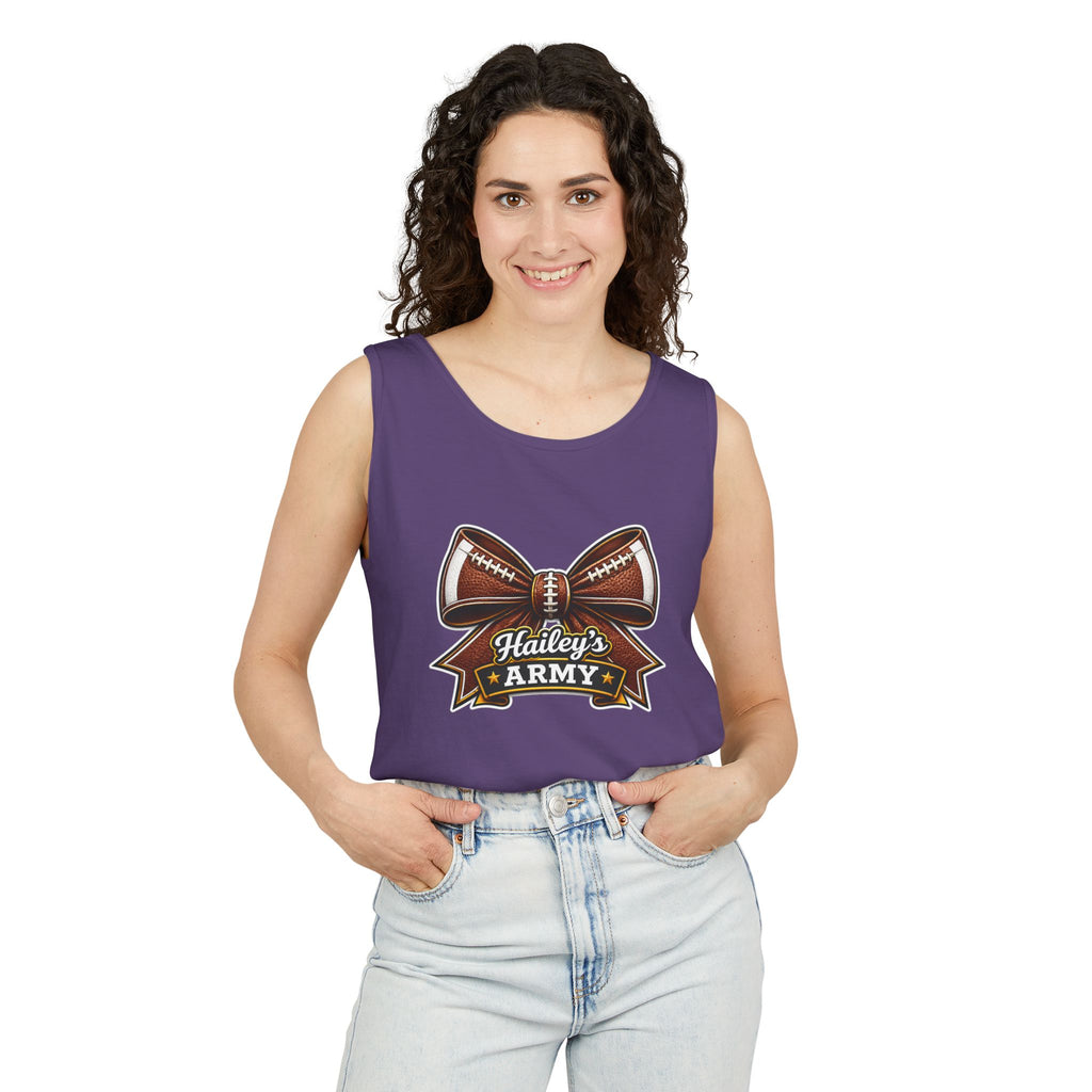 Hailey's Army Football Bow Tank Top