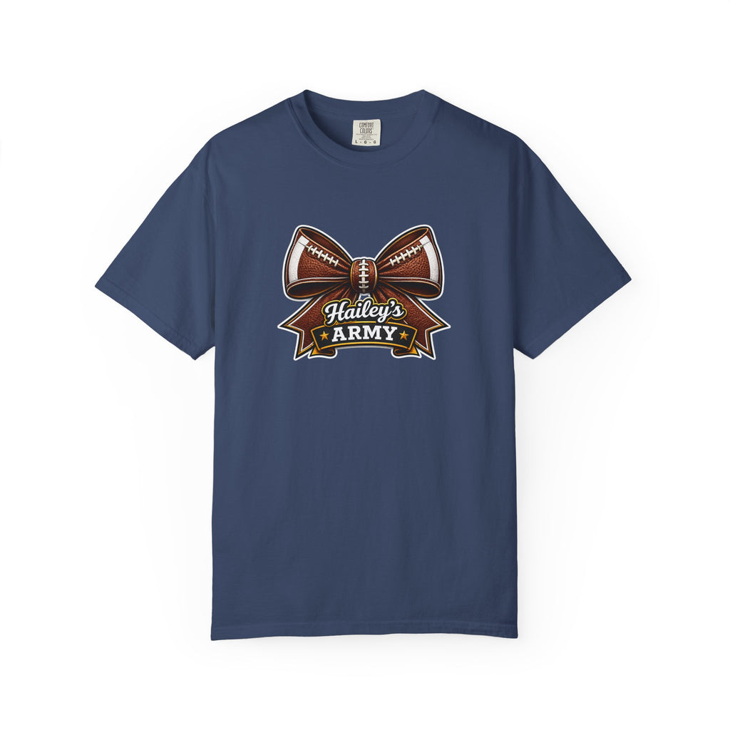 Hailey's Army Football Bow Tee