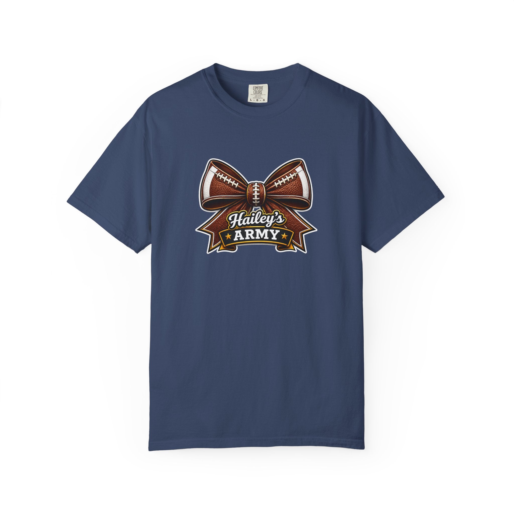 Hailey's Army Football Bow Tee