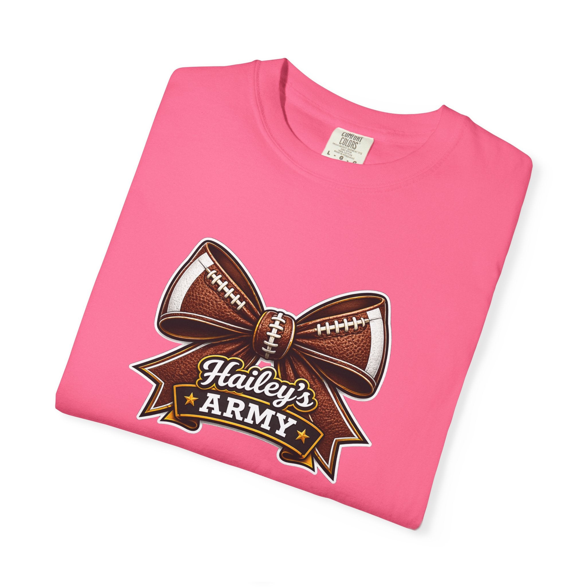 Hailey's Army Football Bow Tee
