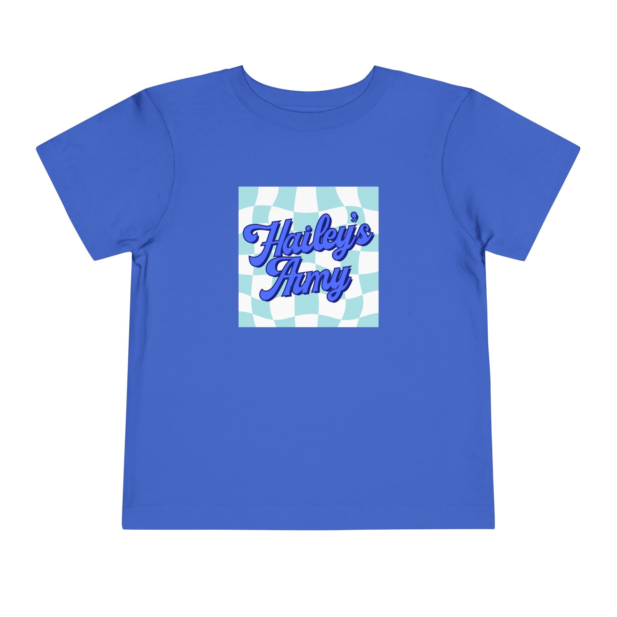 Hailey's Army Pink/Blue Retro Checkerboard Tee - TODDLER