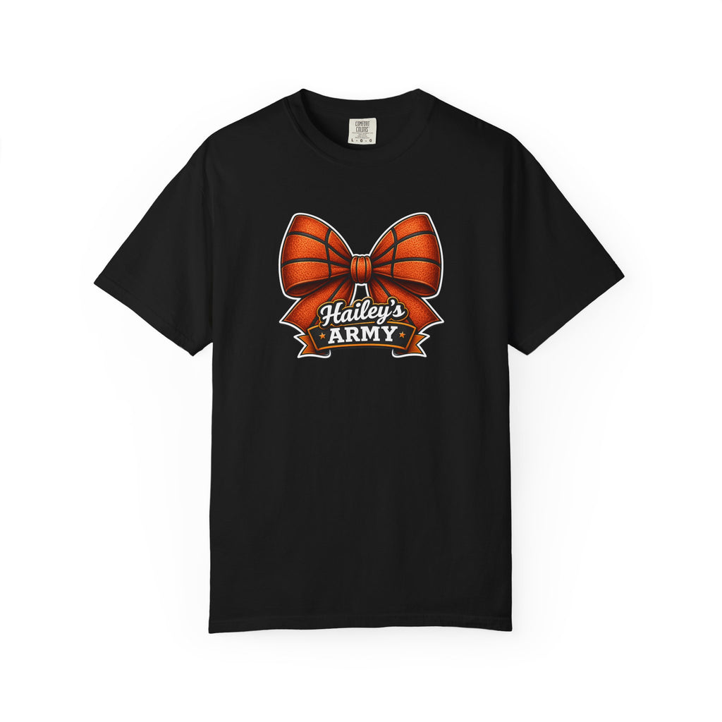 Hailey's Army Basketball Bow Tee