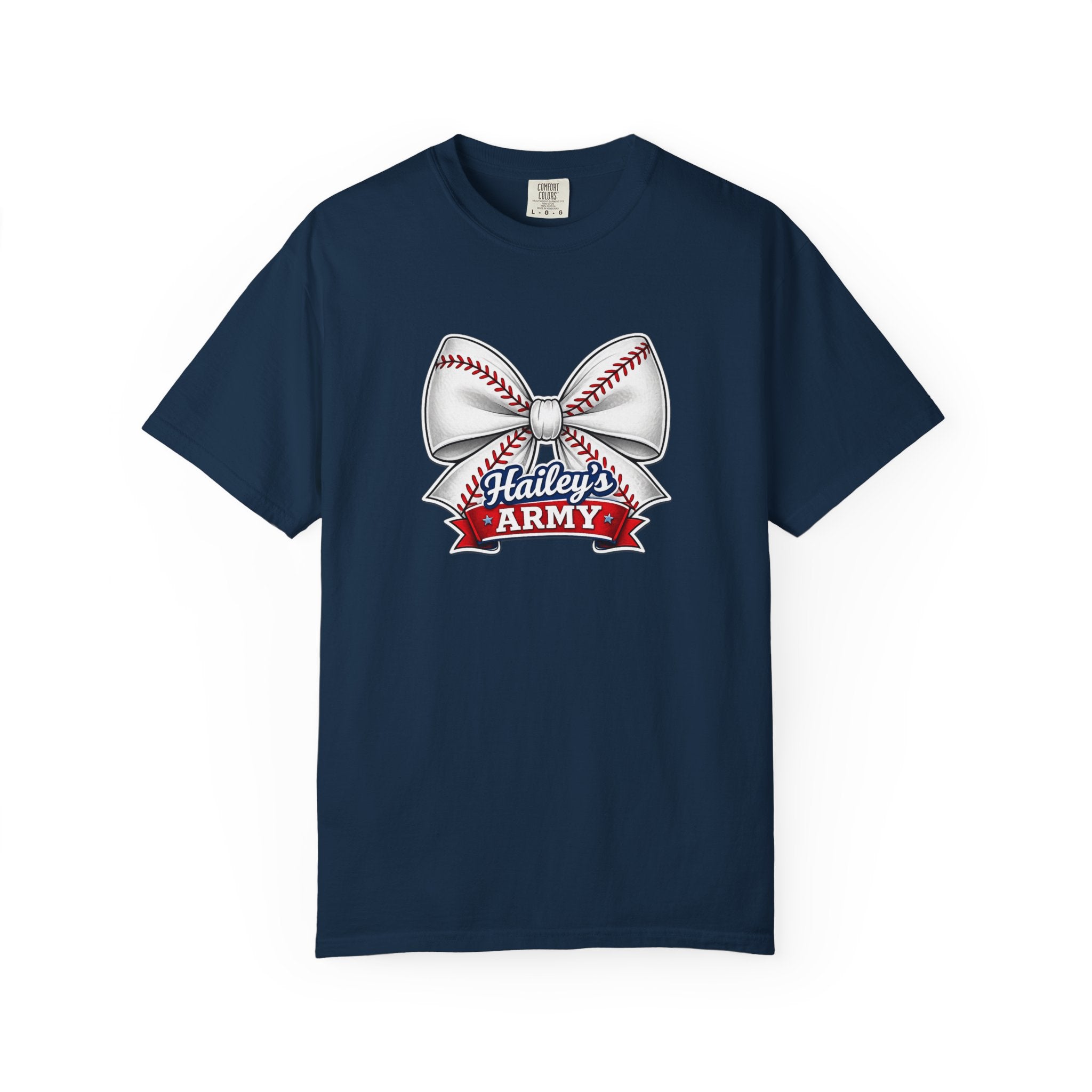 Hailey's Army Baseball Bow Tee