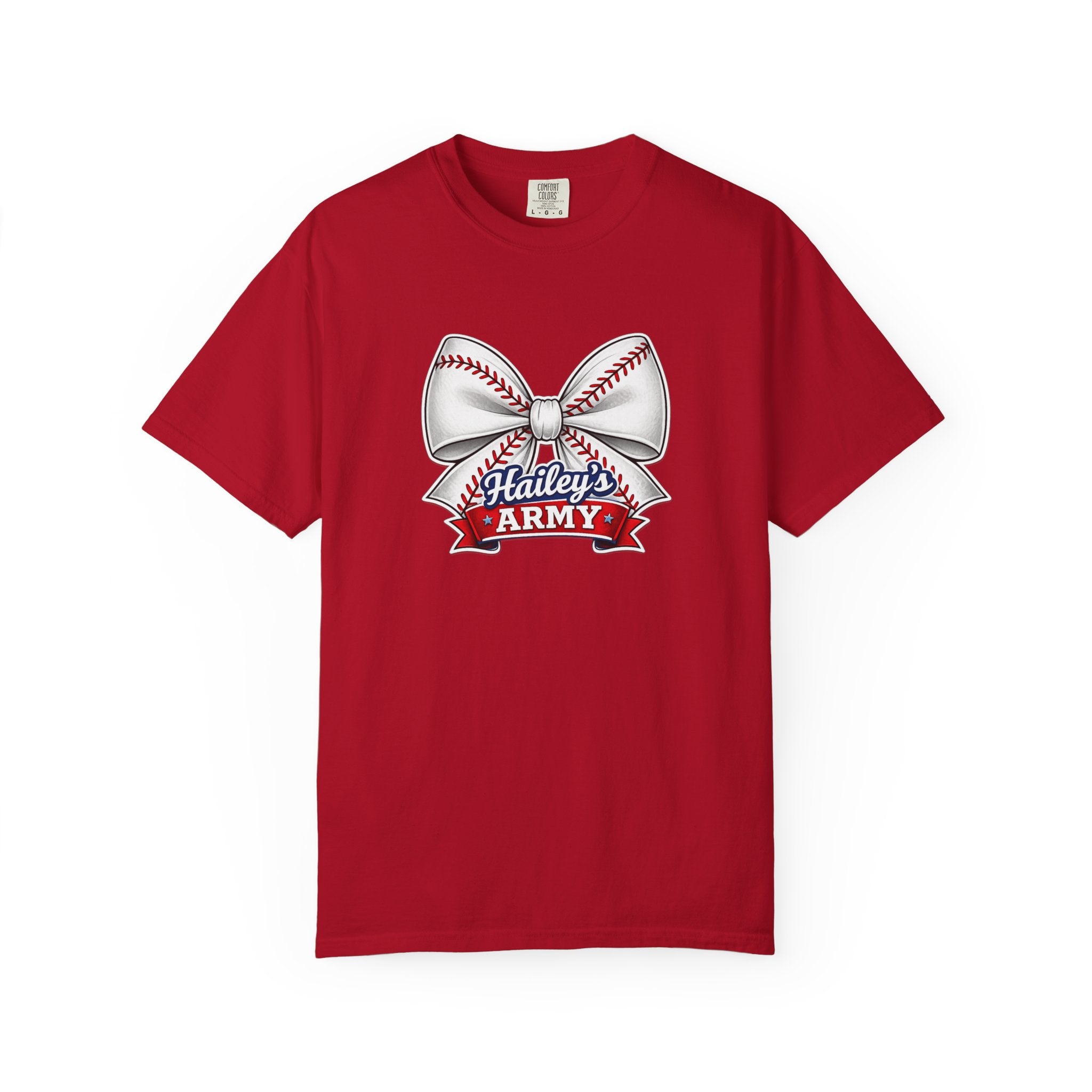 Hailey's Army Baseball Bow Tee