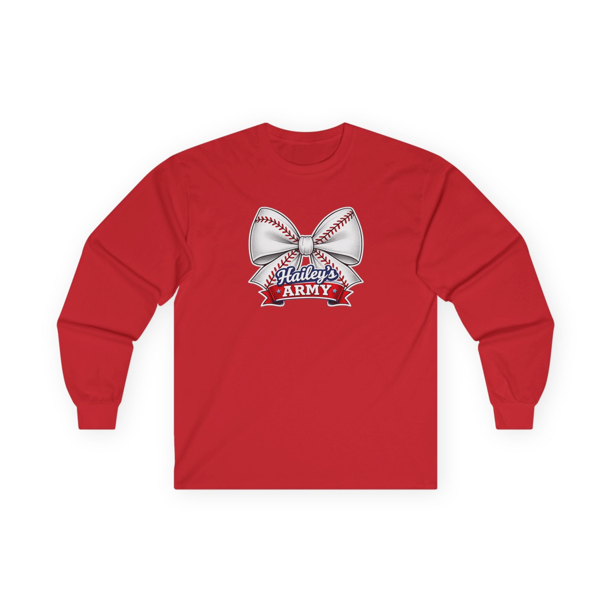 Hailey's Army Baseball Bow Long Sleeve Tee
