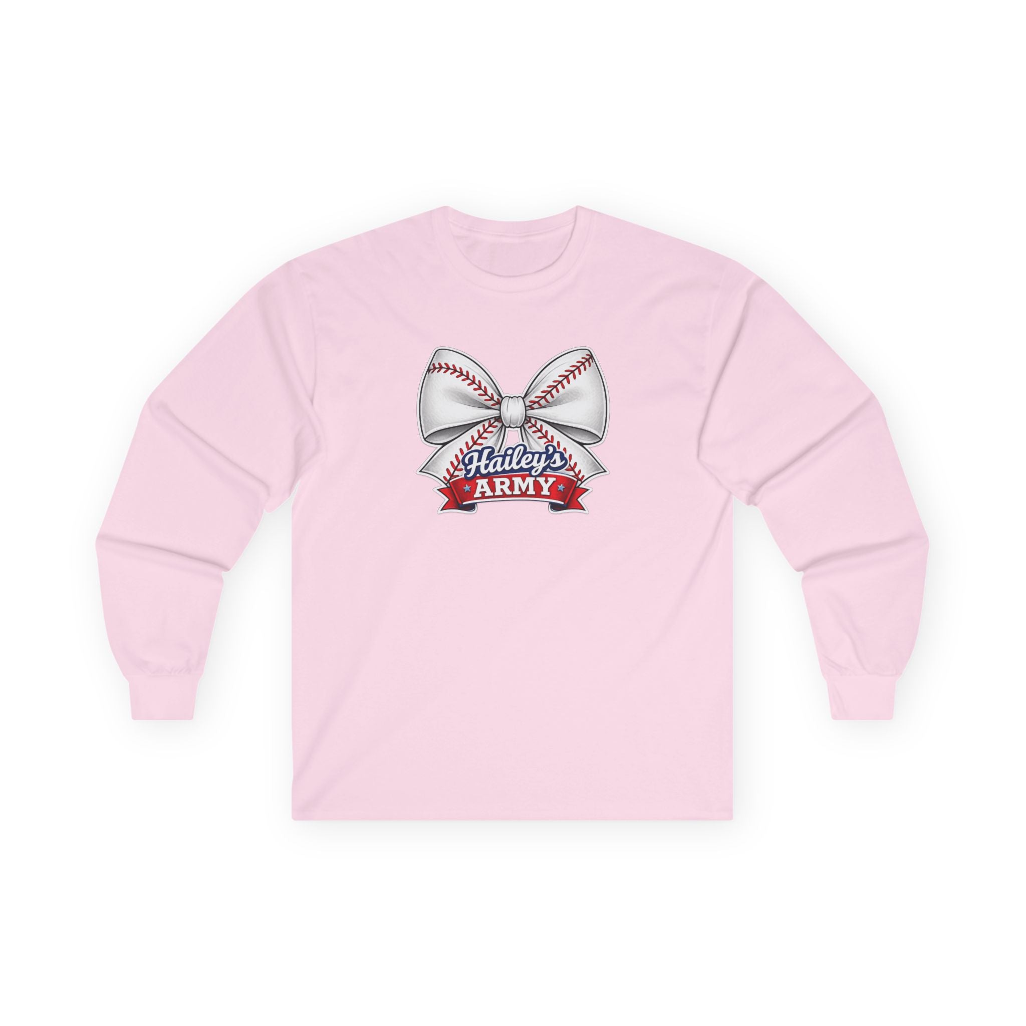 Hailey's Army Baseball Bow Long Sleeve Tee