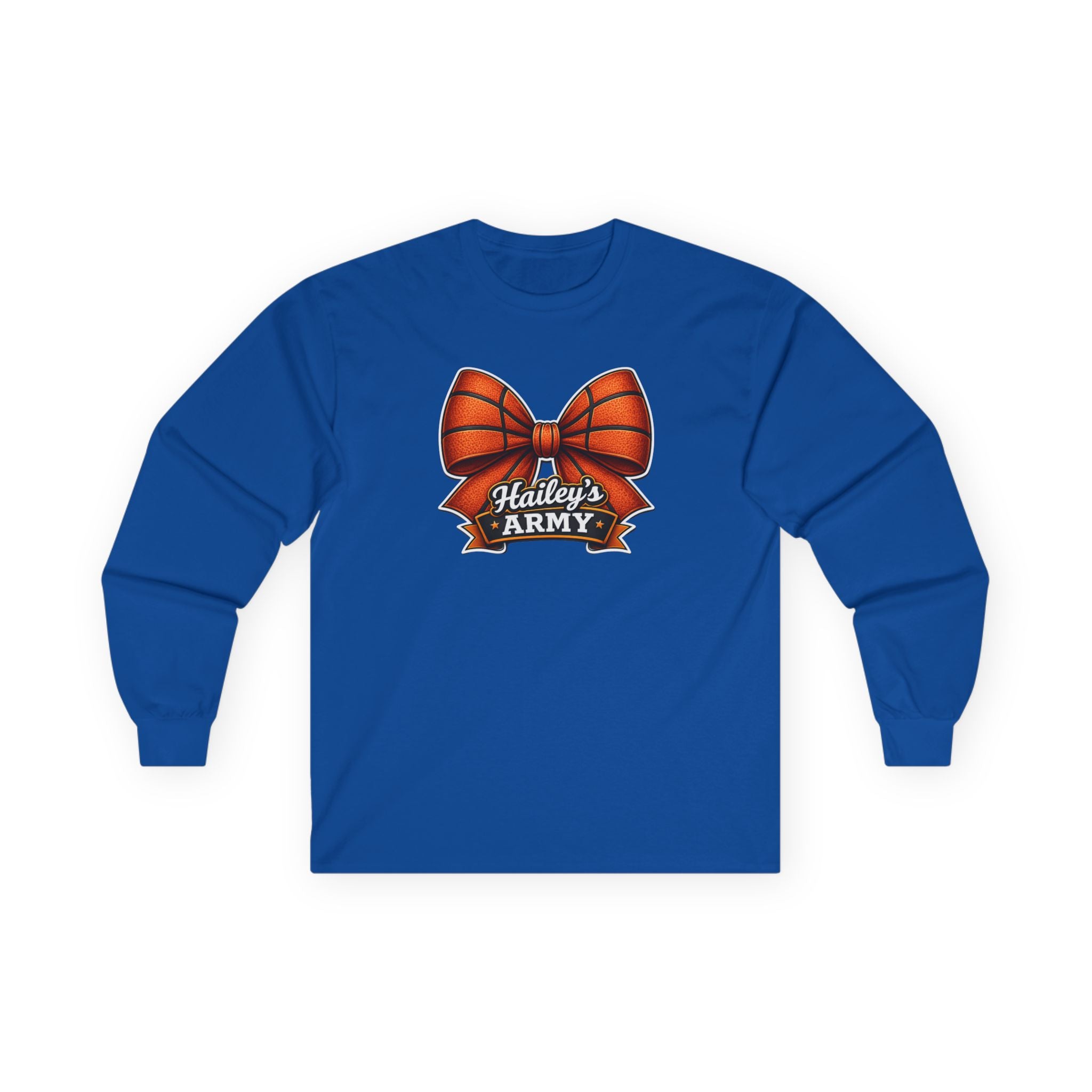 Hailey's Army Basketball Bow Long Sleeve Tee