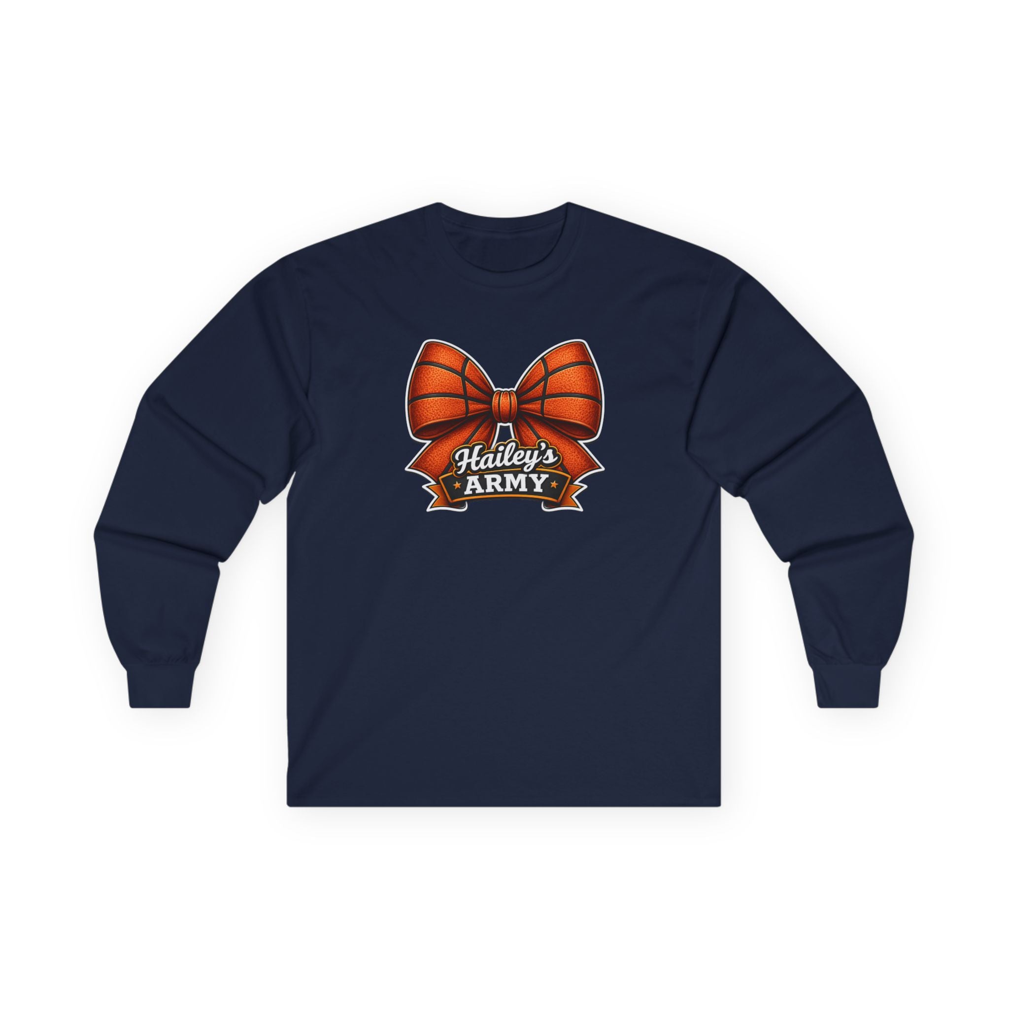 Hailey's Army Basketball Bow Long Sleeve Tee