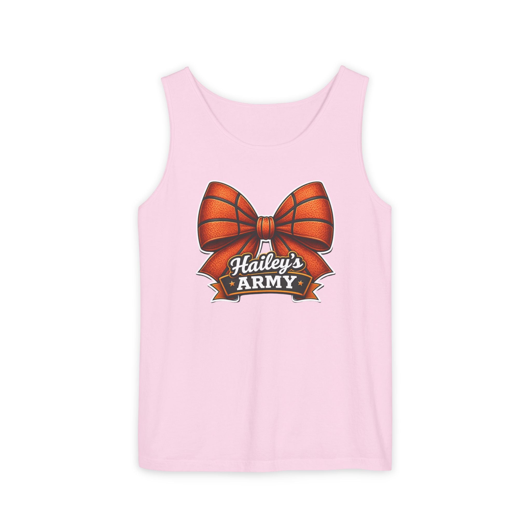 Hailey's Army Basketball Bow Tank