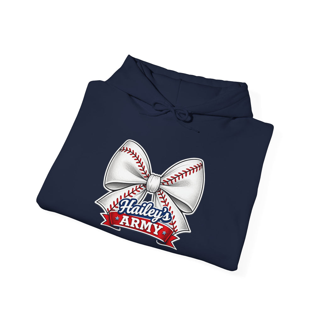 Hailey's Army Baseball Bow Hoodie