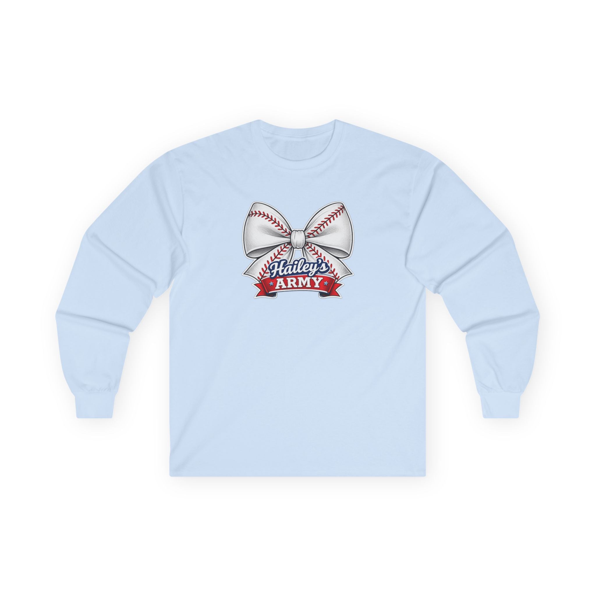 Hailey's Army Baseball Bow Long Sleeve Tee