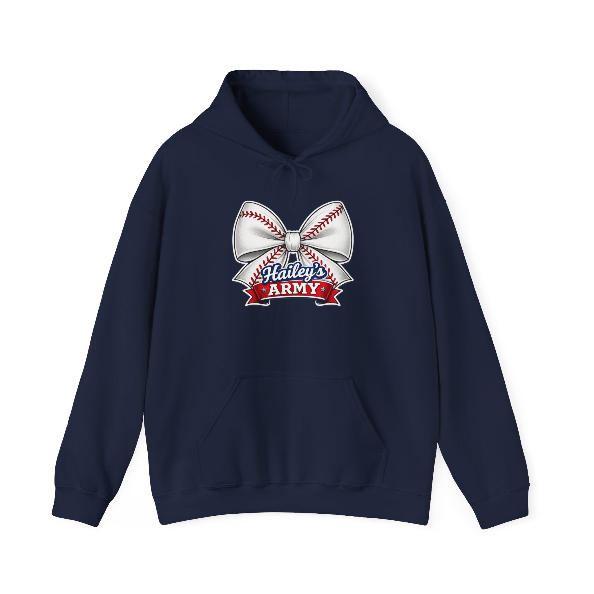 Hailey's Army Baseball Bow Hoodie
