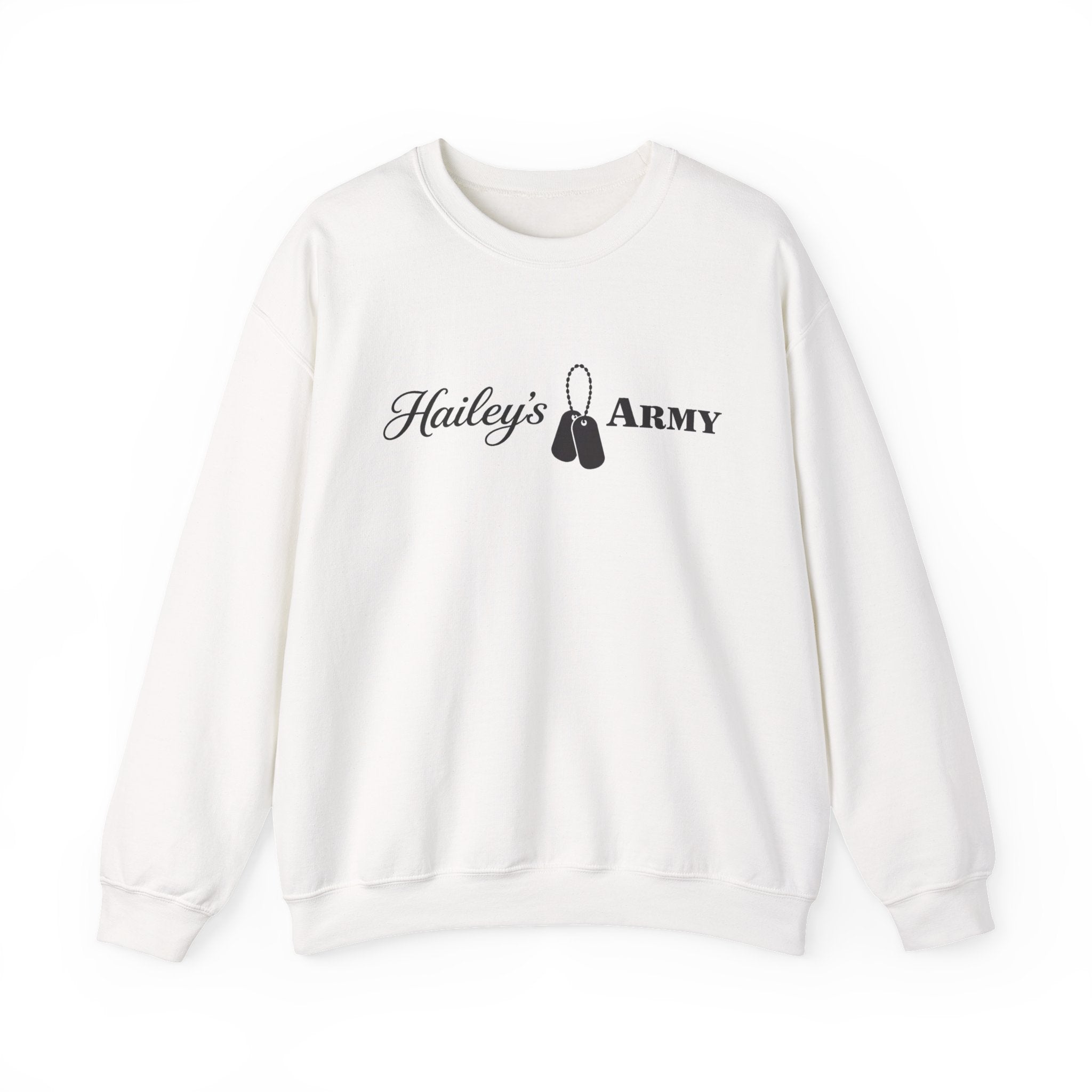 Hailey’s Army Dog Tag Crewneck Sweatshirt