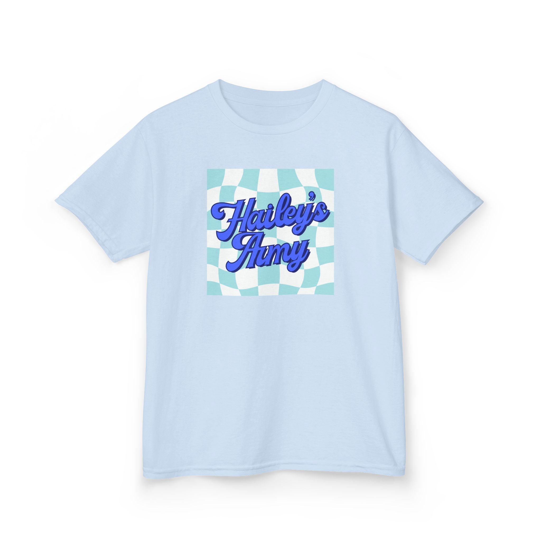 Hailey's Army Blue Retro Checkerboard Tee - YOUTH