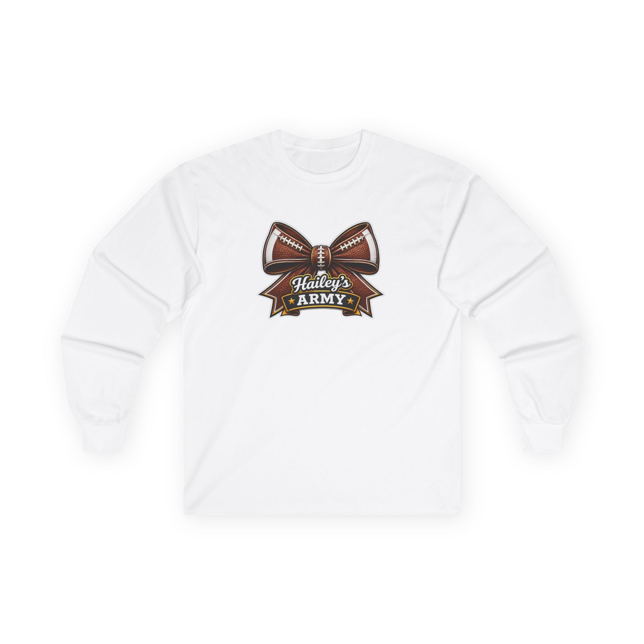 Hailey's Army Football Bow Long Sleeve Tee