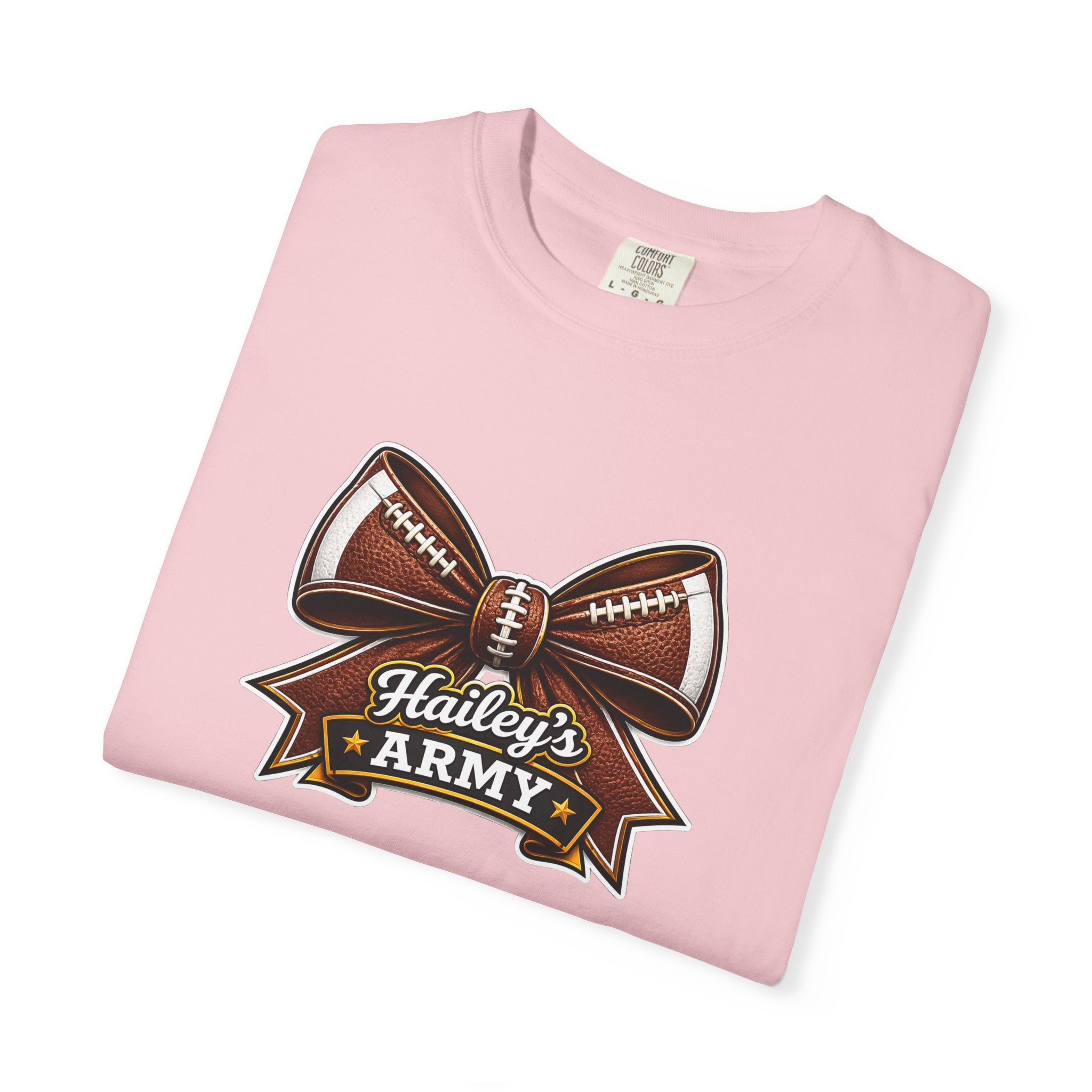 Hailey's Army Football Bow Tee