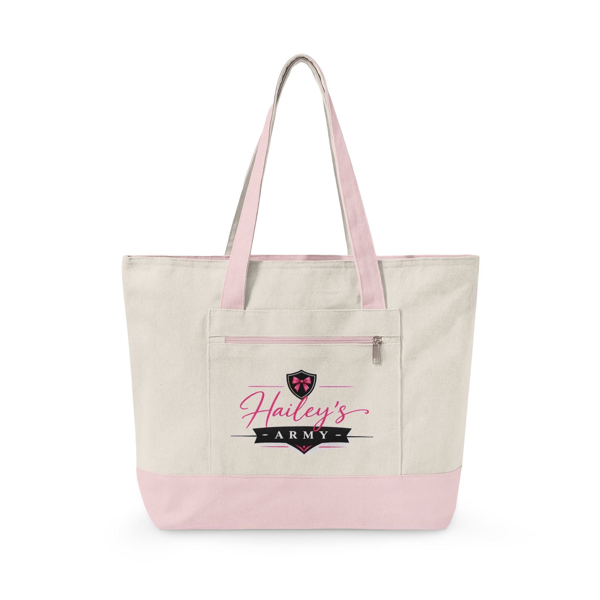 Hailey's Army Zippered Canvas Tote - QR Petition