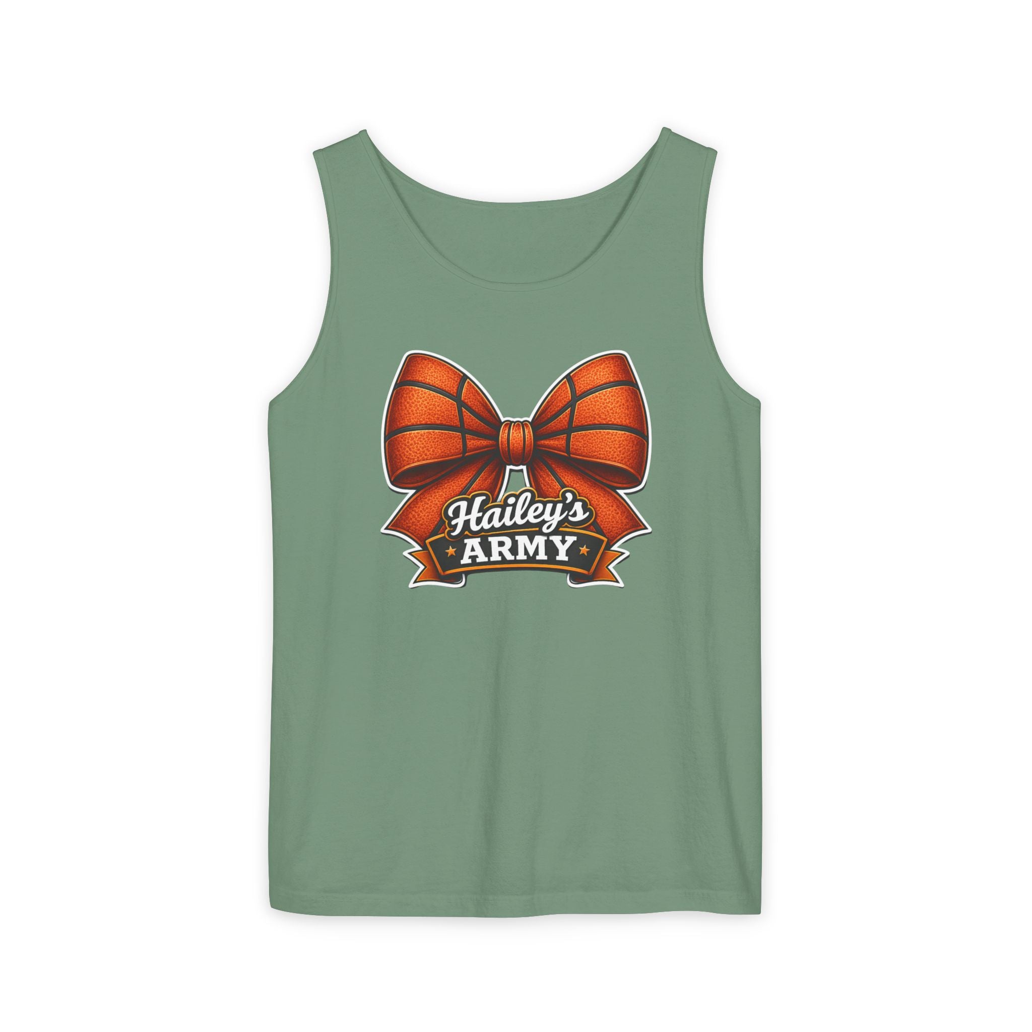 Hailey's Army Basketball Bow Tank
