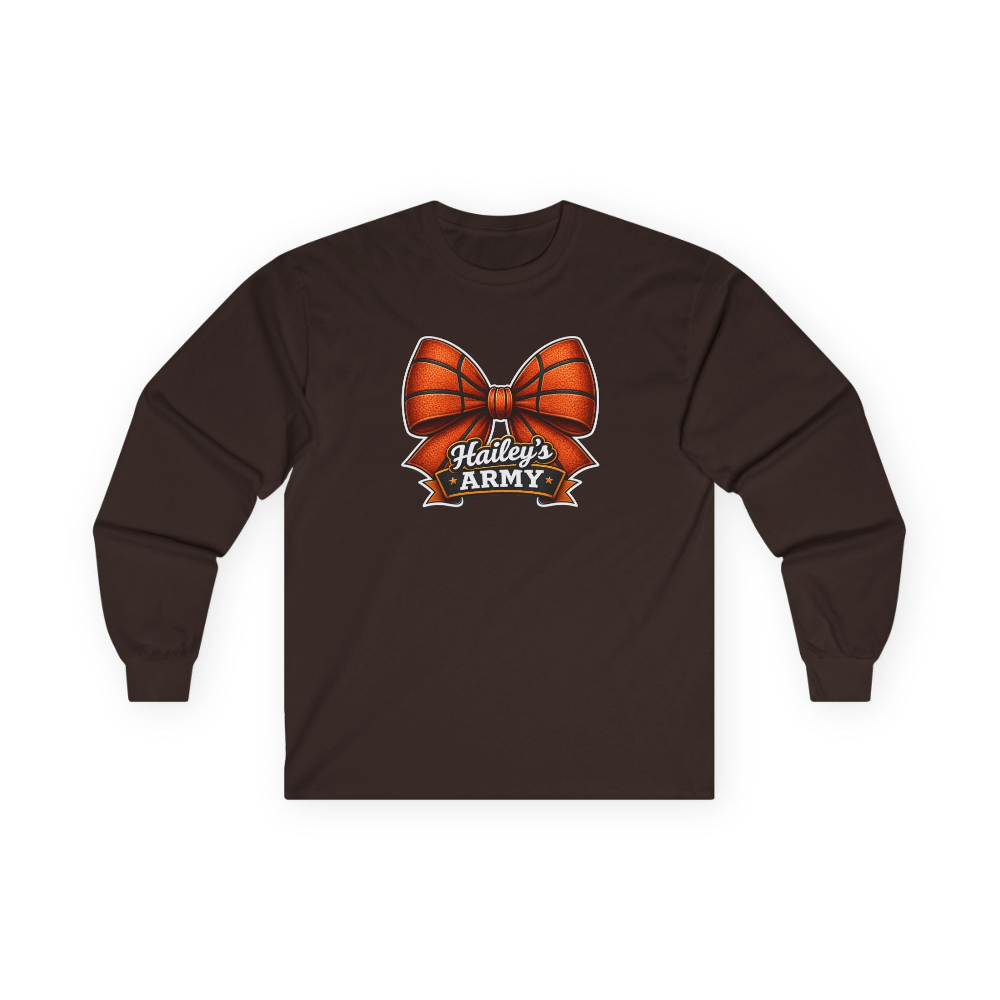 Hailey's Army Basketball Bow Long Sleeve Tee