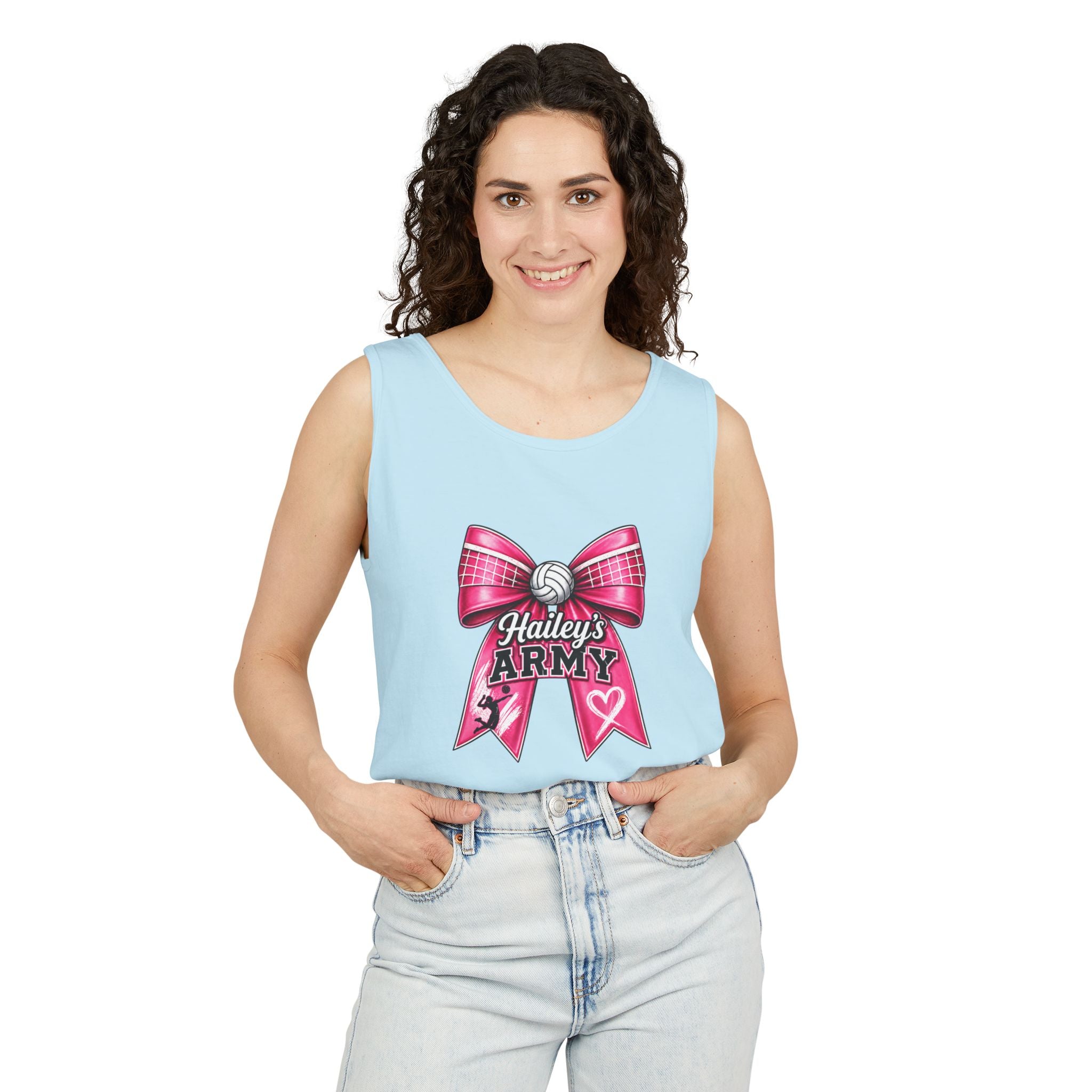 Hailey's Army Volleyball Bow Tank Top