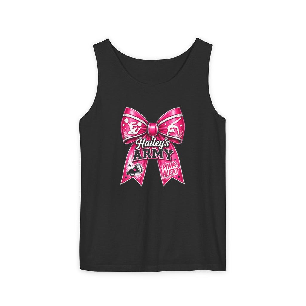 Hailey's Army Cheer/Gymnastics Bow Tank Top