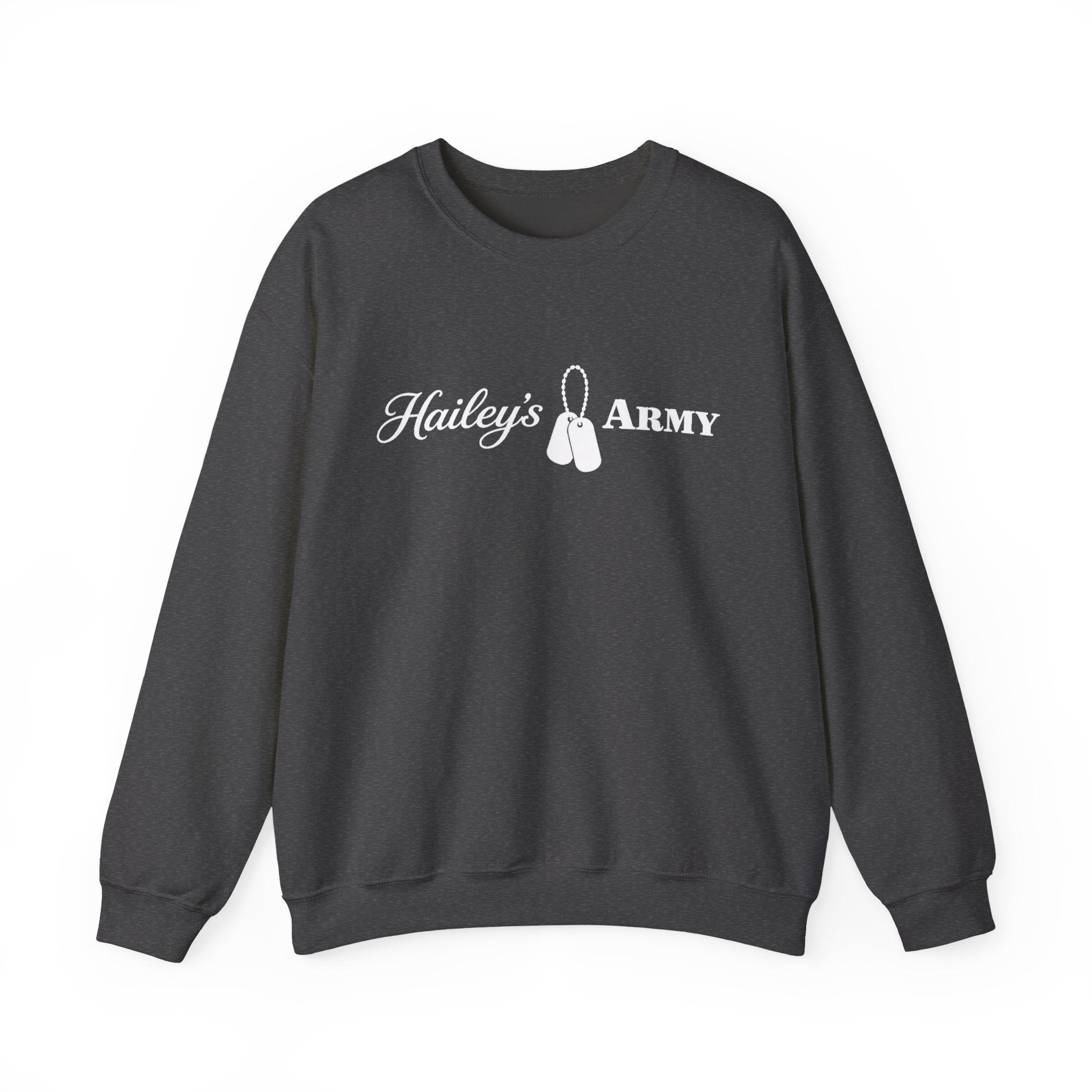 Hailey’s Army Dog Tag Crewneck Sweatshirt