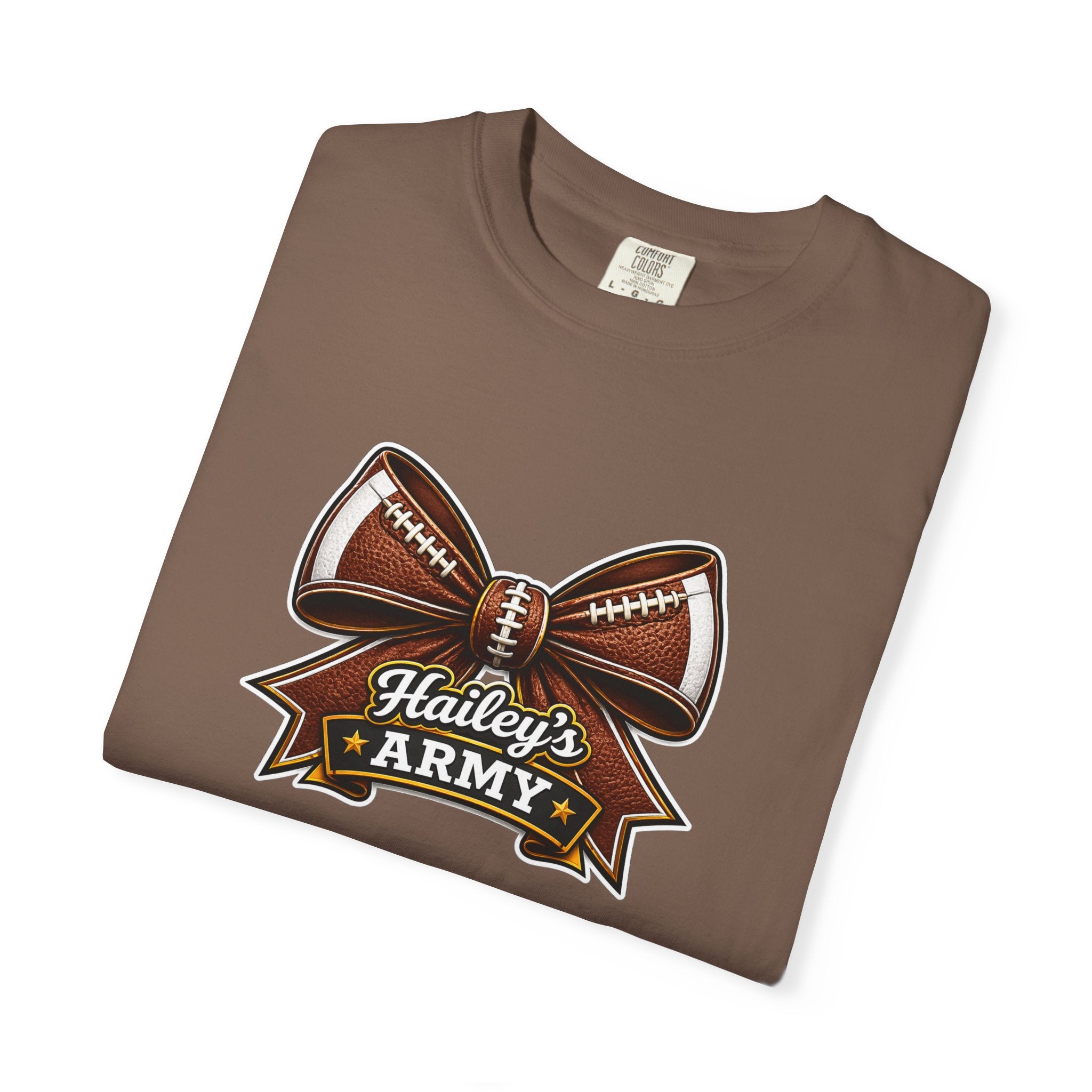 Hailey's Army Football Bow Tee