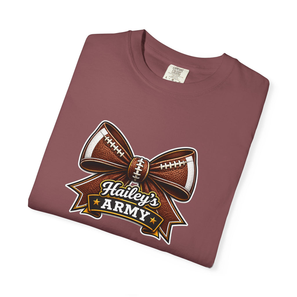 Hailey's Army Football Bow Tee